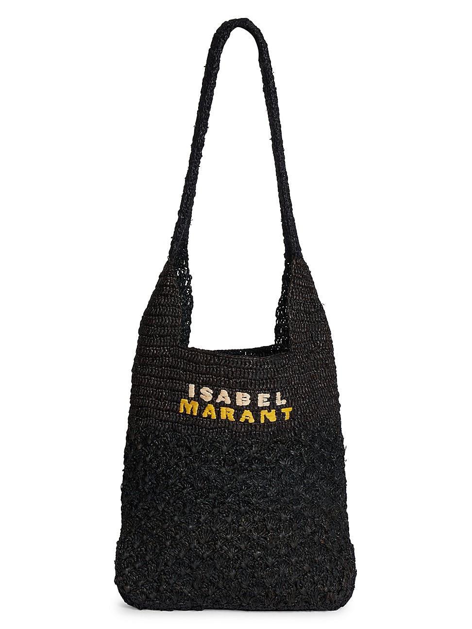 Womens Small Praia Logo Raffia Hobo Bag Product Image