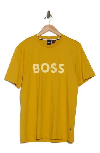 HUGO BOSS Boss Tiburt Logo Graphic T-shirt In Dark Yellow Product Image