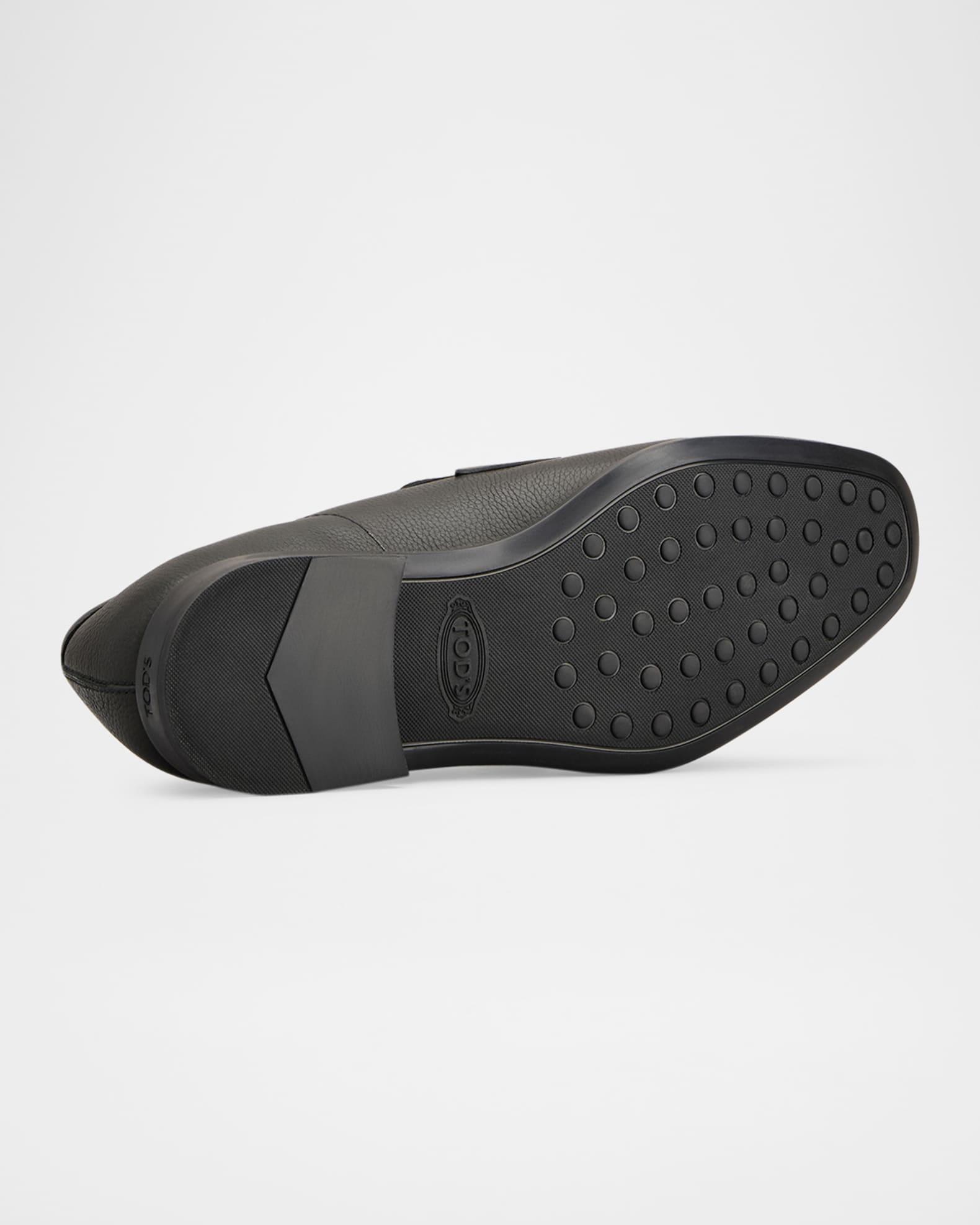 Mens Logo-Detailed Leather Loafers Product Image