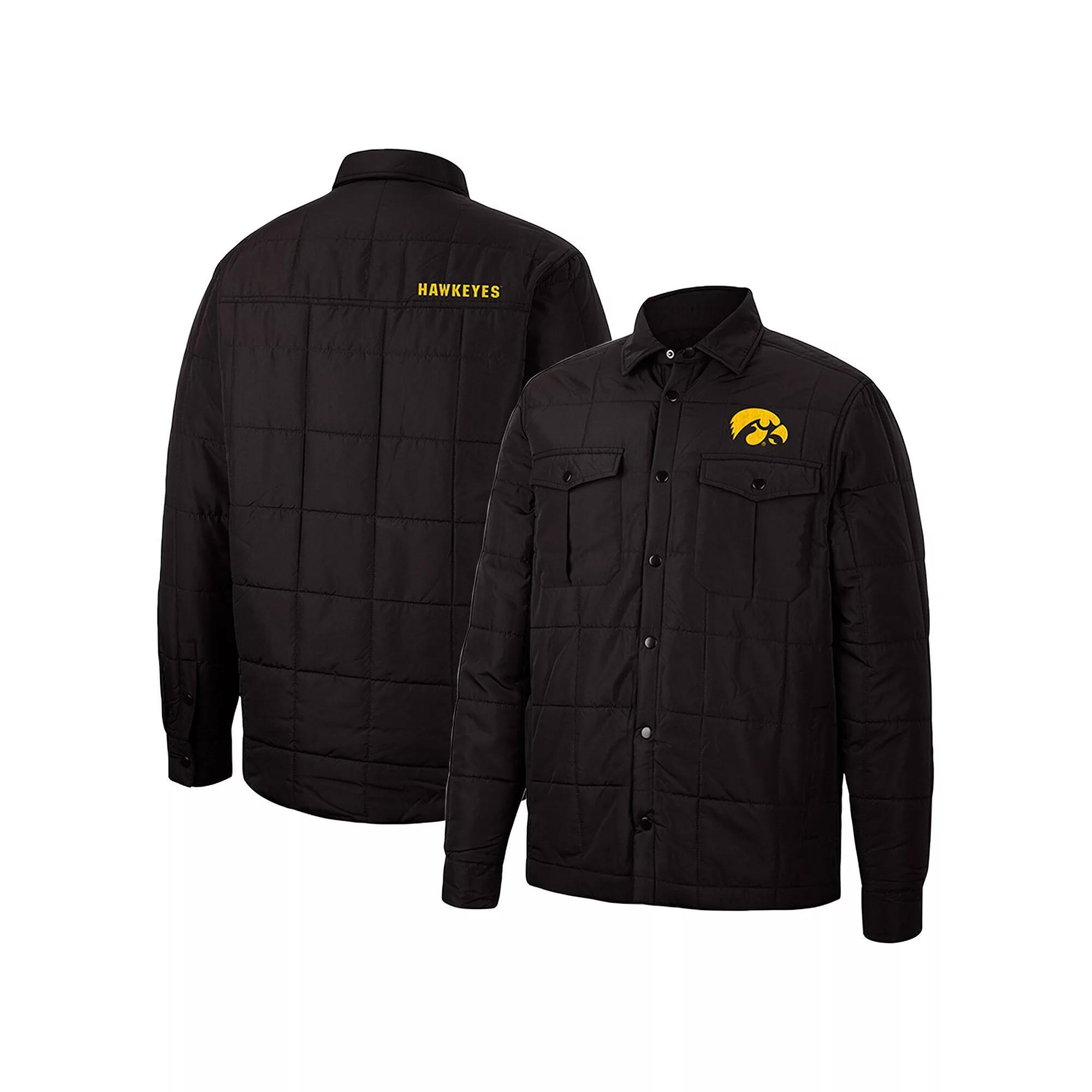 Men's Colosseum Black Iowa Hawkeyes Detonate Quilted Full-Snap Jacket, Size: Medium Product Image