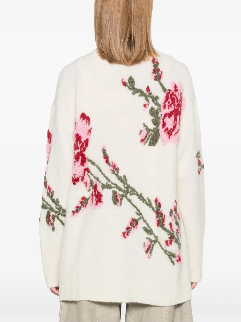 roses-jacquard cardigan Product Image