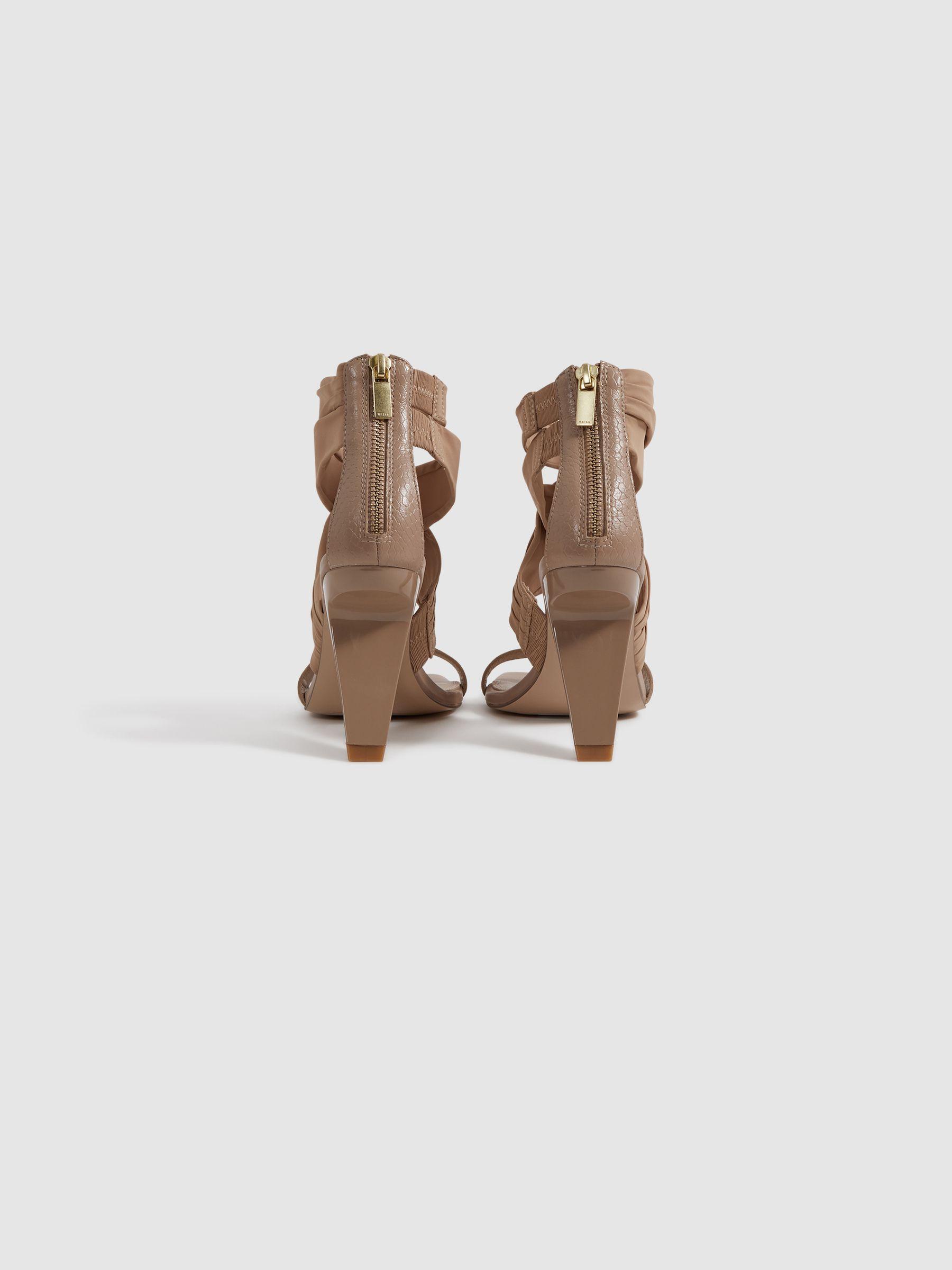 Wrap Front Angled Heels in Nude Product Image