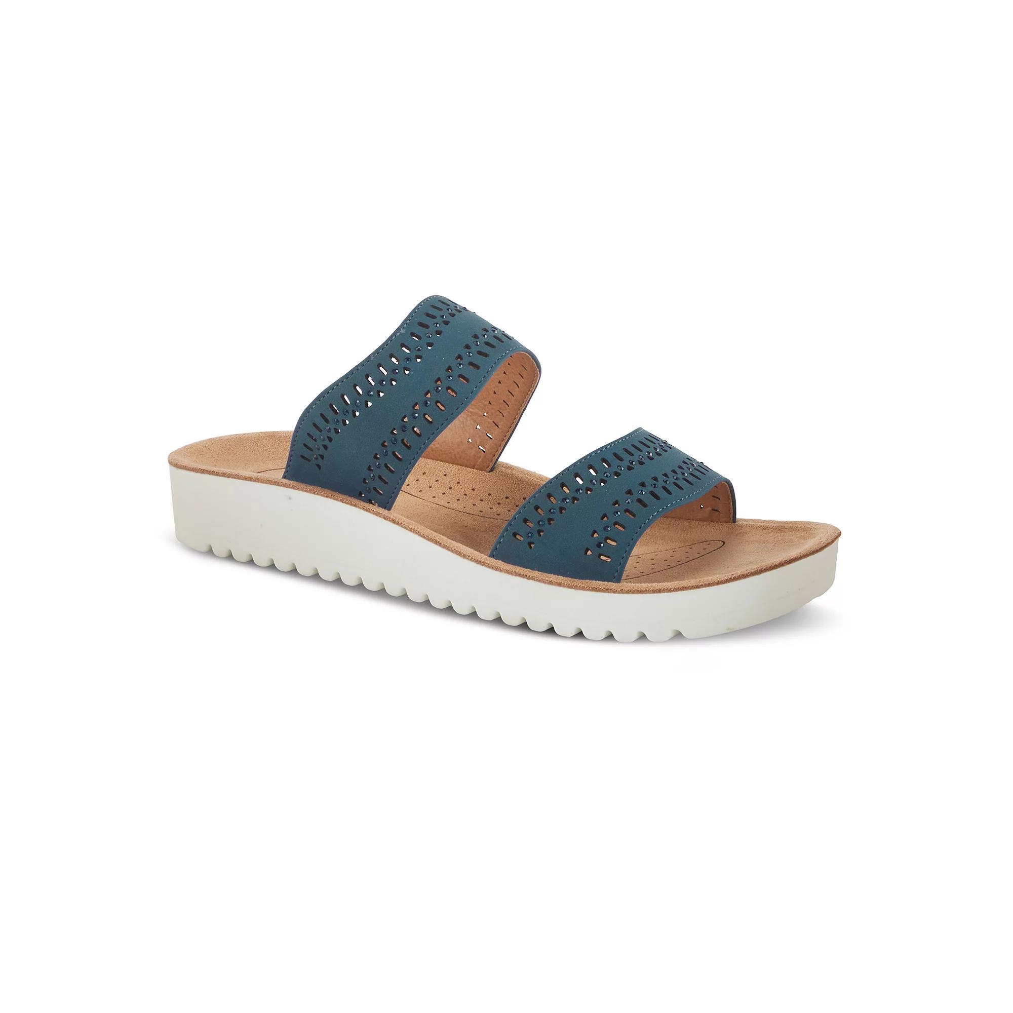 Flexus by Spring Step Bayshore Womens Slide Sandals Blue Product Image