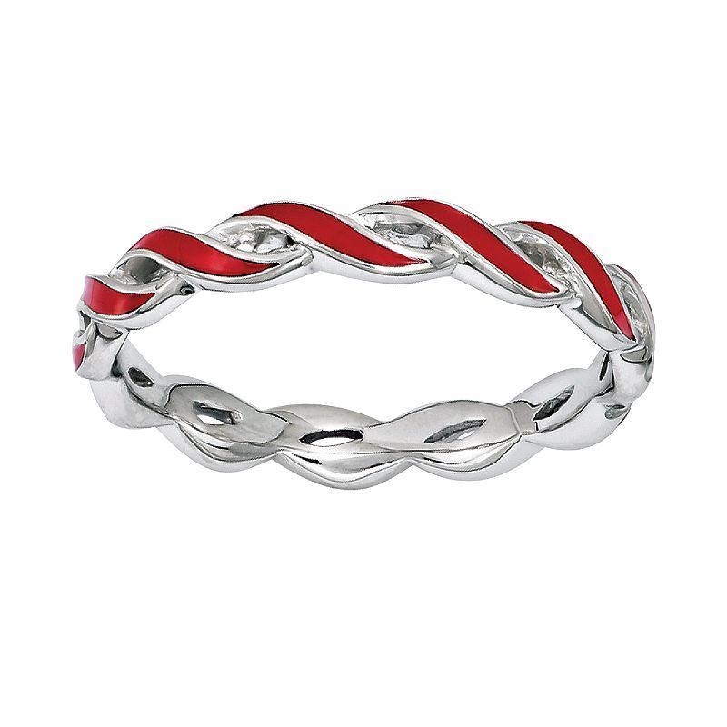 Stacks & Stones Sterling Silver Stack Ring, Women's, Size: 9, Red Product Image