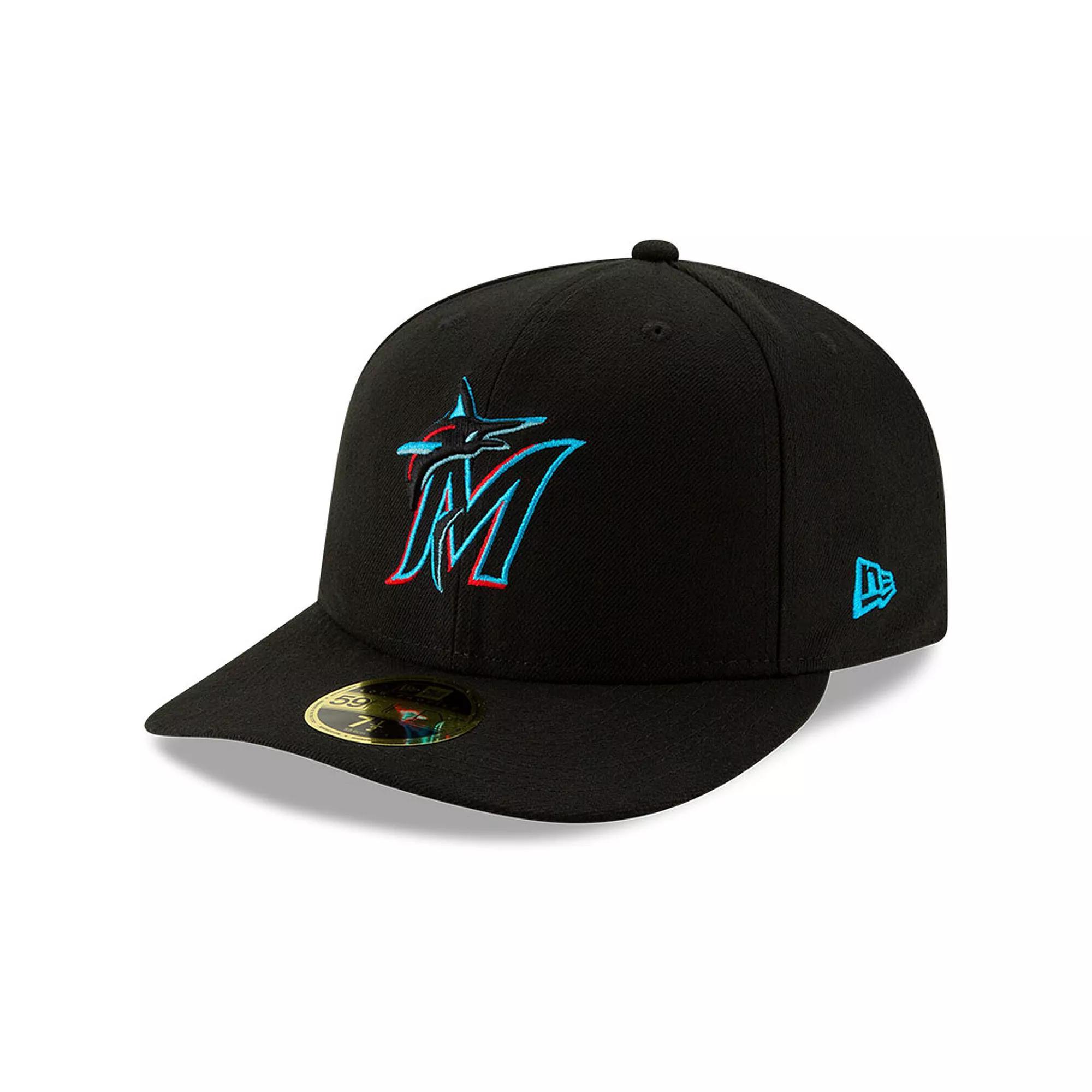 Men's New Era Black Miami Marlins Authentic Collection On-Field Low Profile 59FIFTY Fitted Hat, Size: 7 3/4 Product Image