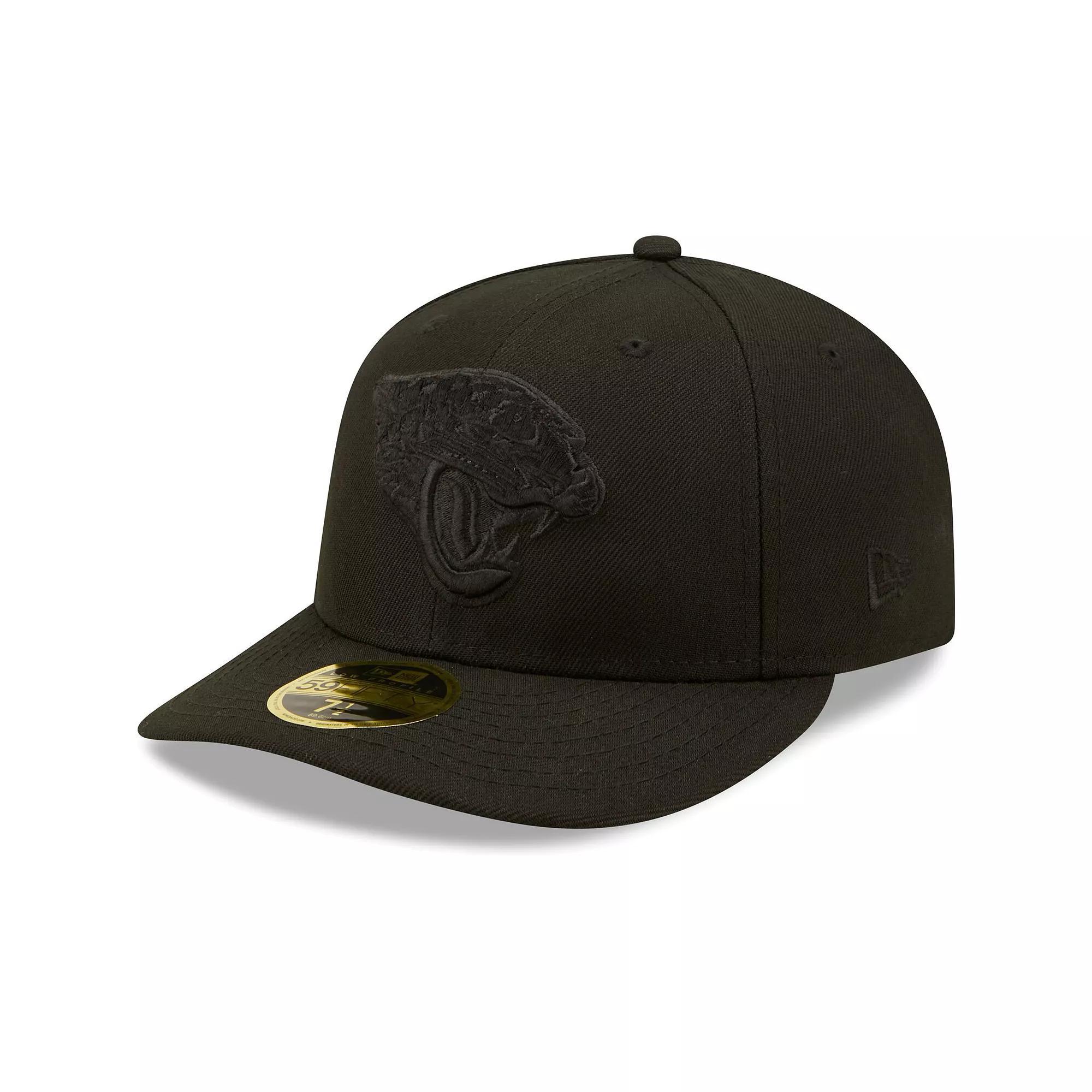 Men's New Era Black Jacksonville Jaguars Black on Black Low Profile 59FIFTY II Fitted Hat, Size: 6 7/8 Product Image