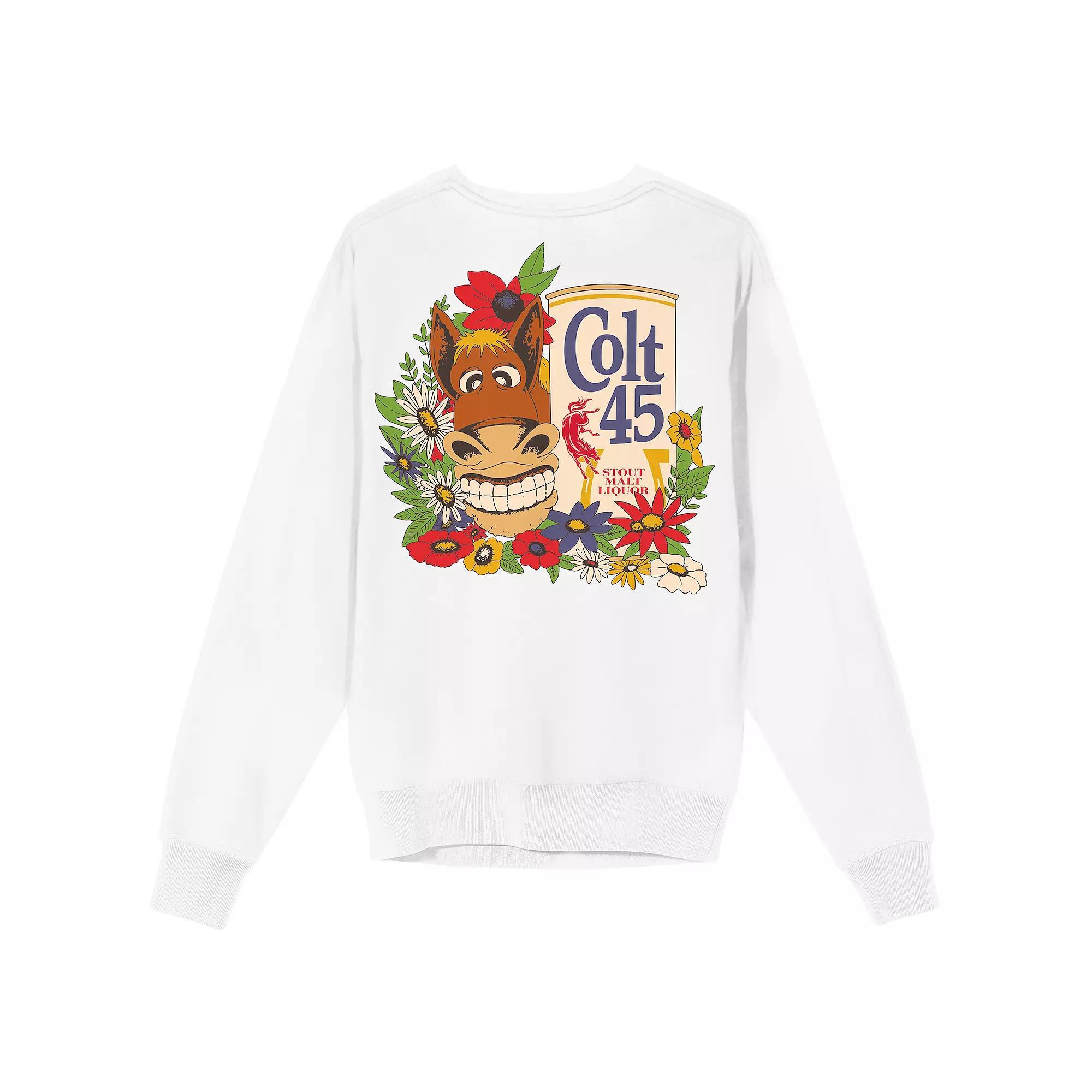 Men's Colt 45 Horse & Can Graphic Sweatshirt, Size: Large, White Product Image