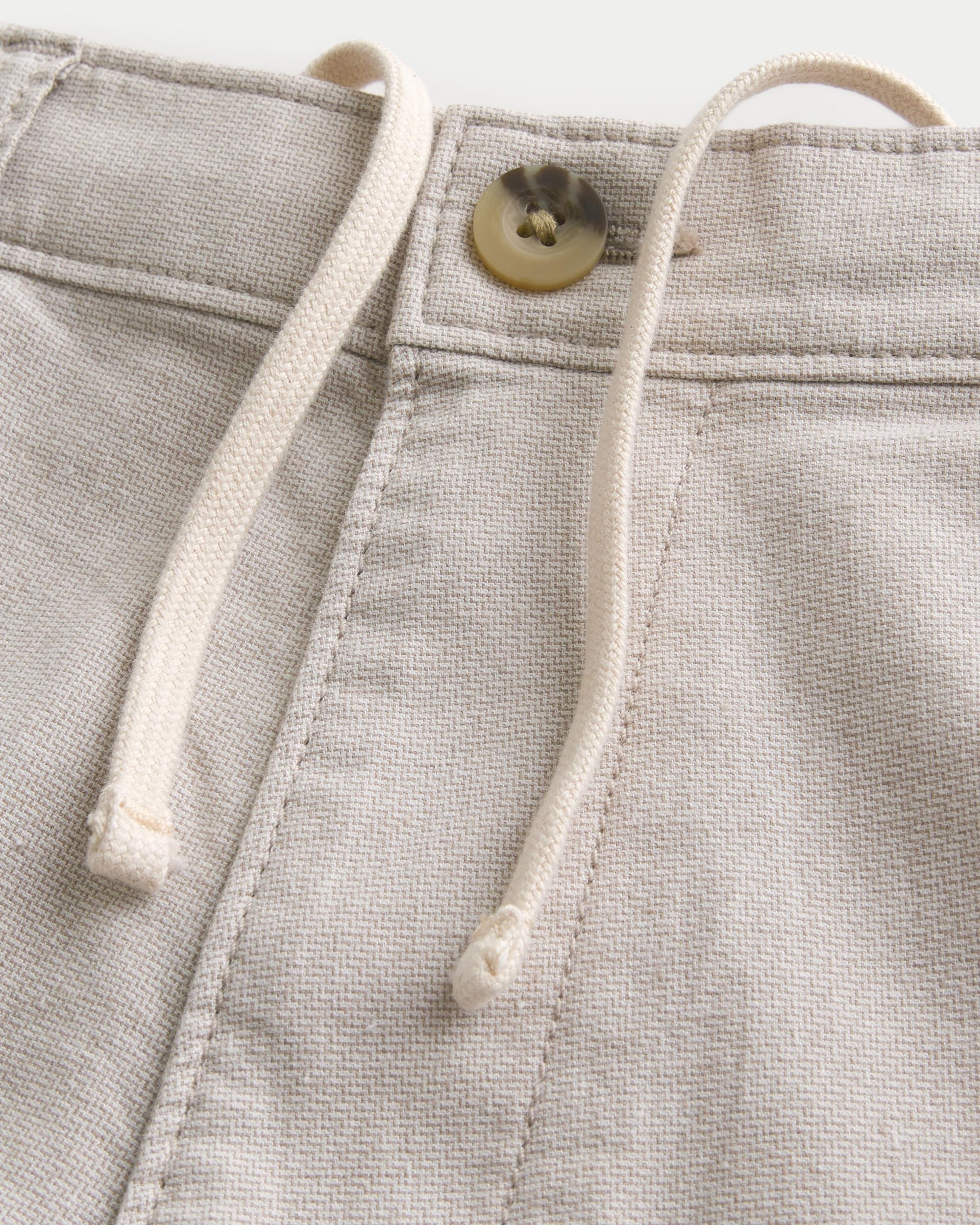 At-the-Knee Linen-Blend Flat-Front Shorts Product Image