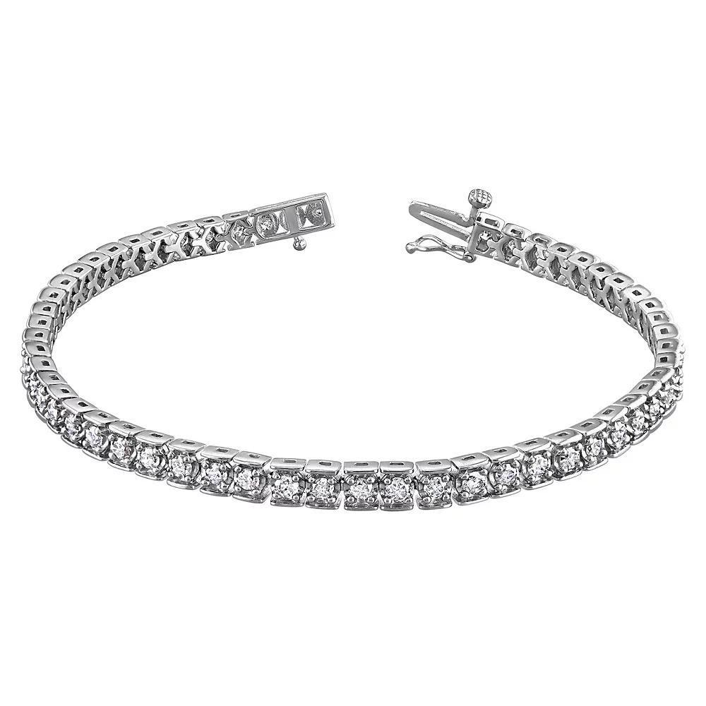 Stella Grace Sterling Silver 3 Carat T.W. Diamond Tennis Bracelet, Women's, Size: 7.25" Product Image