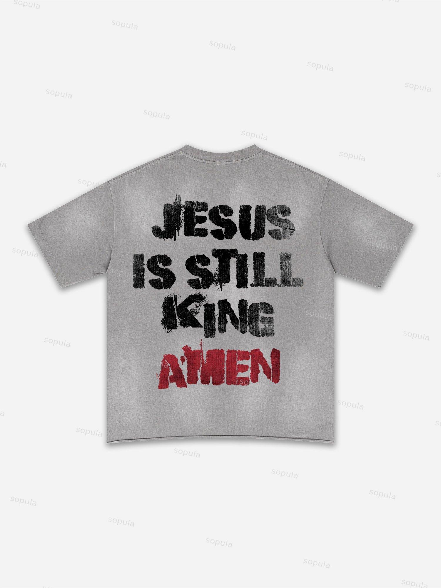 Lips Graphic Print Washed T-shirt Product Image