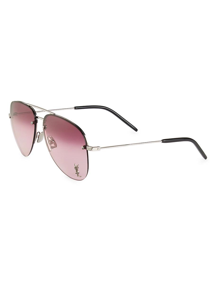 Saint Laurent Classic 11 M Brow Bar Aviator Sunglasses, 59mm Product Image