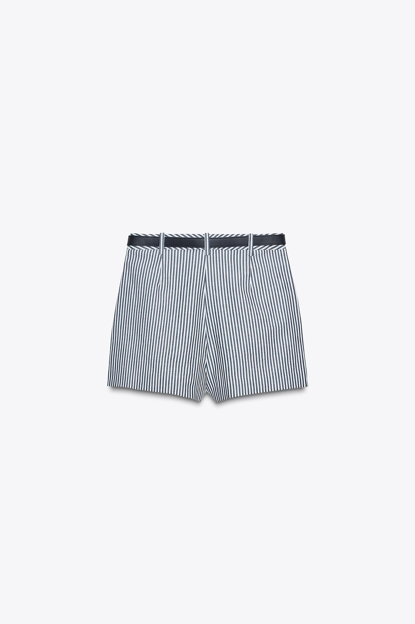 STRIPED BELTED CULOTTES Product Image