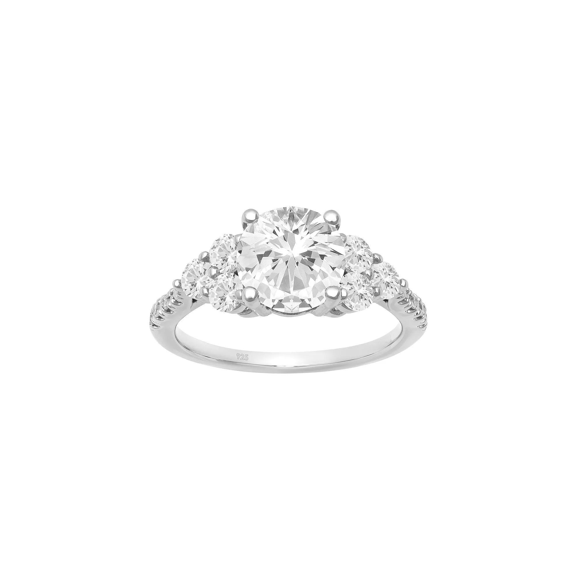 Love Always Sterling Silver Lab-Created White Sapphire Engagement Ring, Women's, Size: 8 Product Image