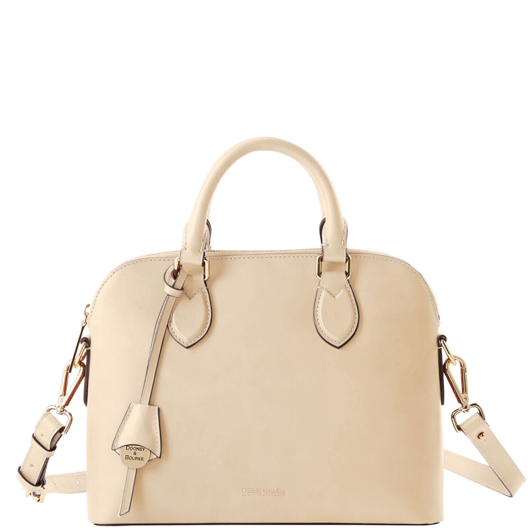 Dooney & Bourke Womens Alto Angela Leather Satchel Bag in Bone Product Image