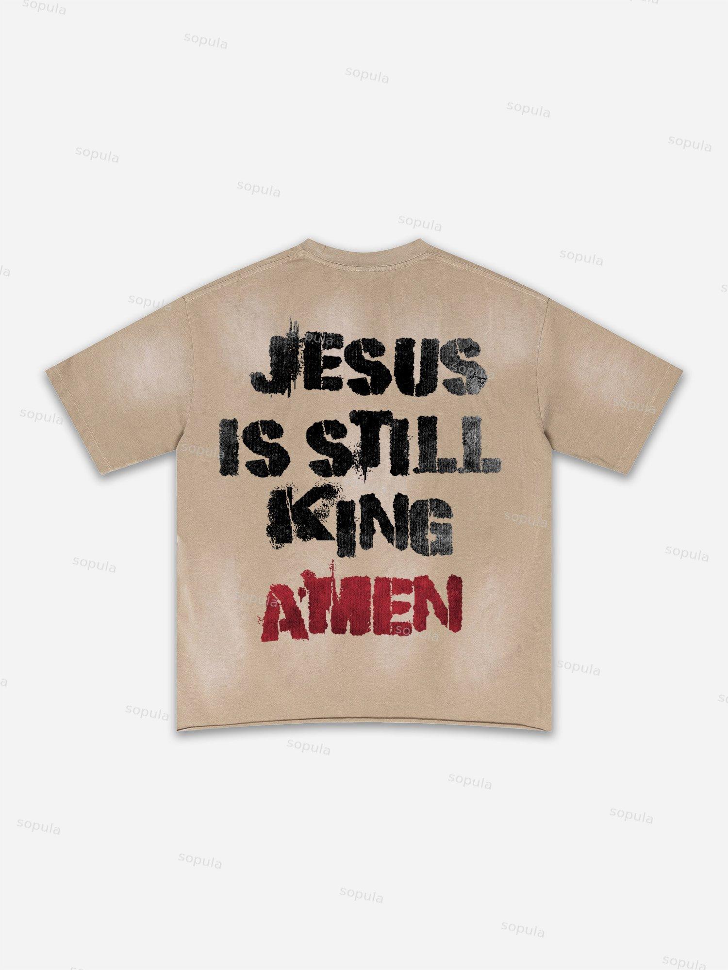 Lips Graphic Print Washed T-shirt Product Image