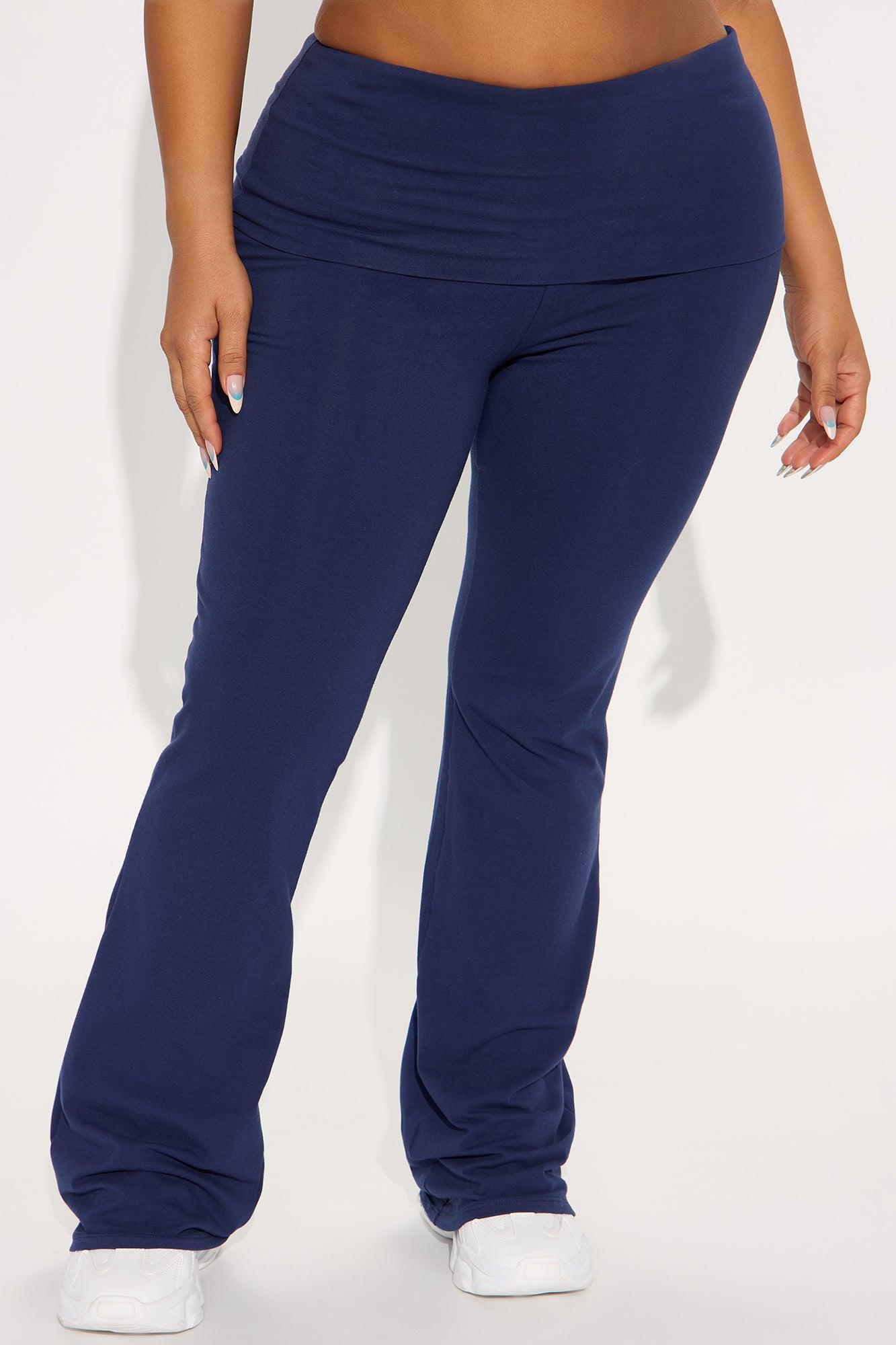 Adriana Foldover Flare Pant - Navy Product Image