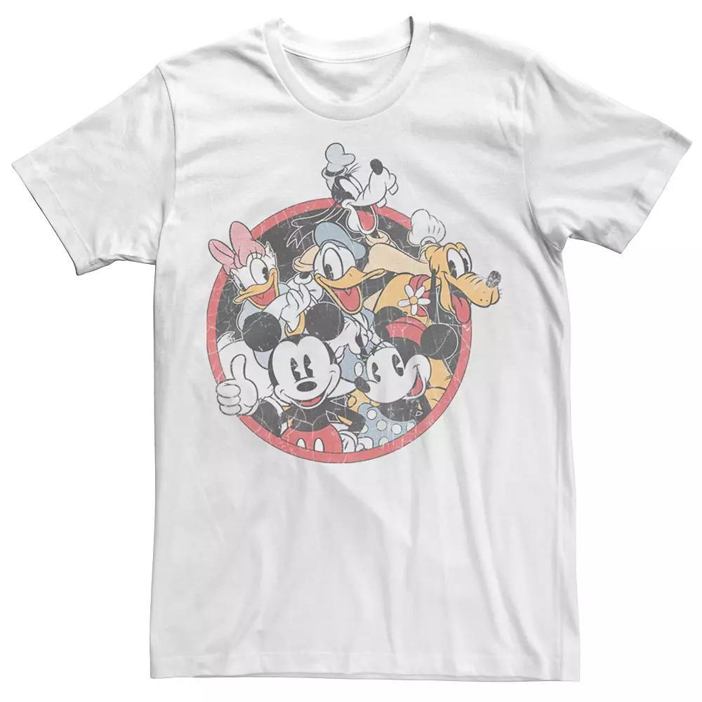 Disney's Mickey & Friends Classic Group Shot Men's Tee, Size: Large, White Product Image