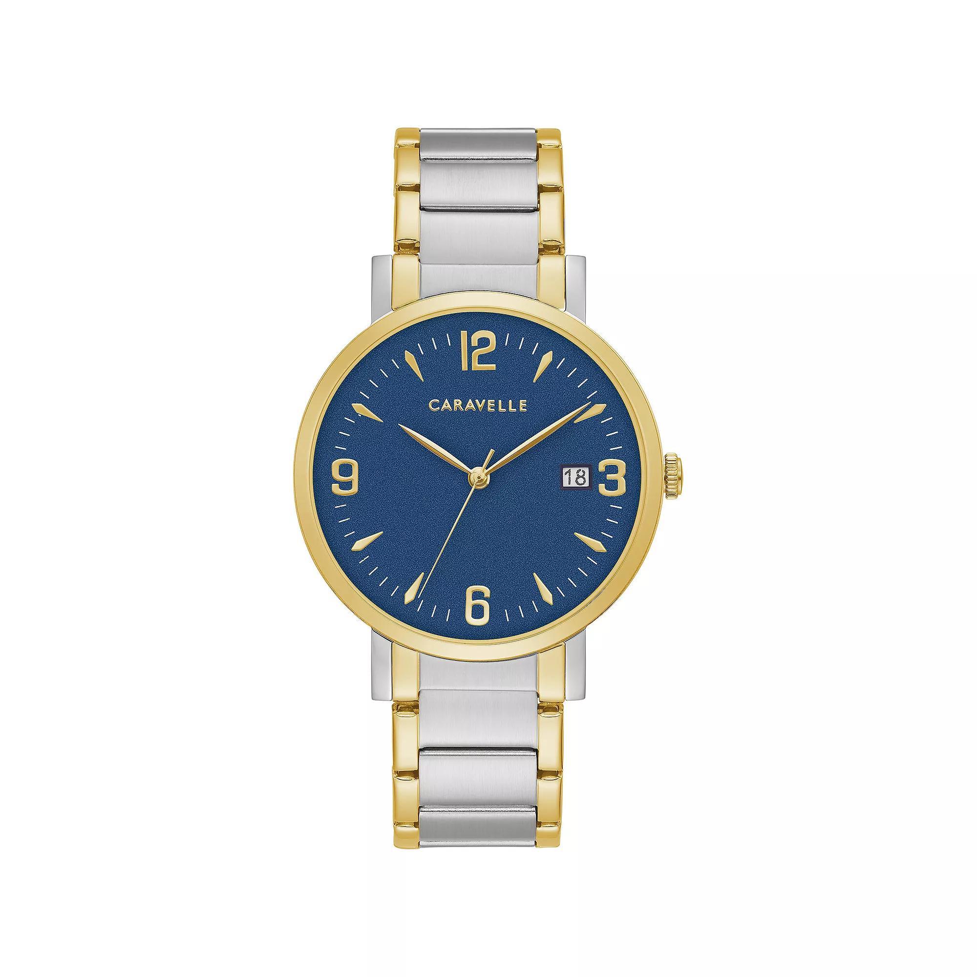 Caravelle by Bulova Men's Two-Tone Stainless Steel Watch with Blue Dial - 45A149, Size: Large, Two Tone Product Image