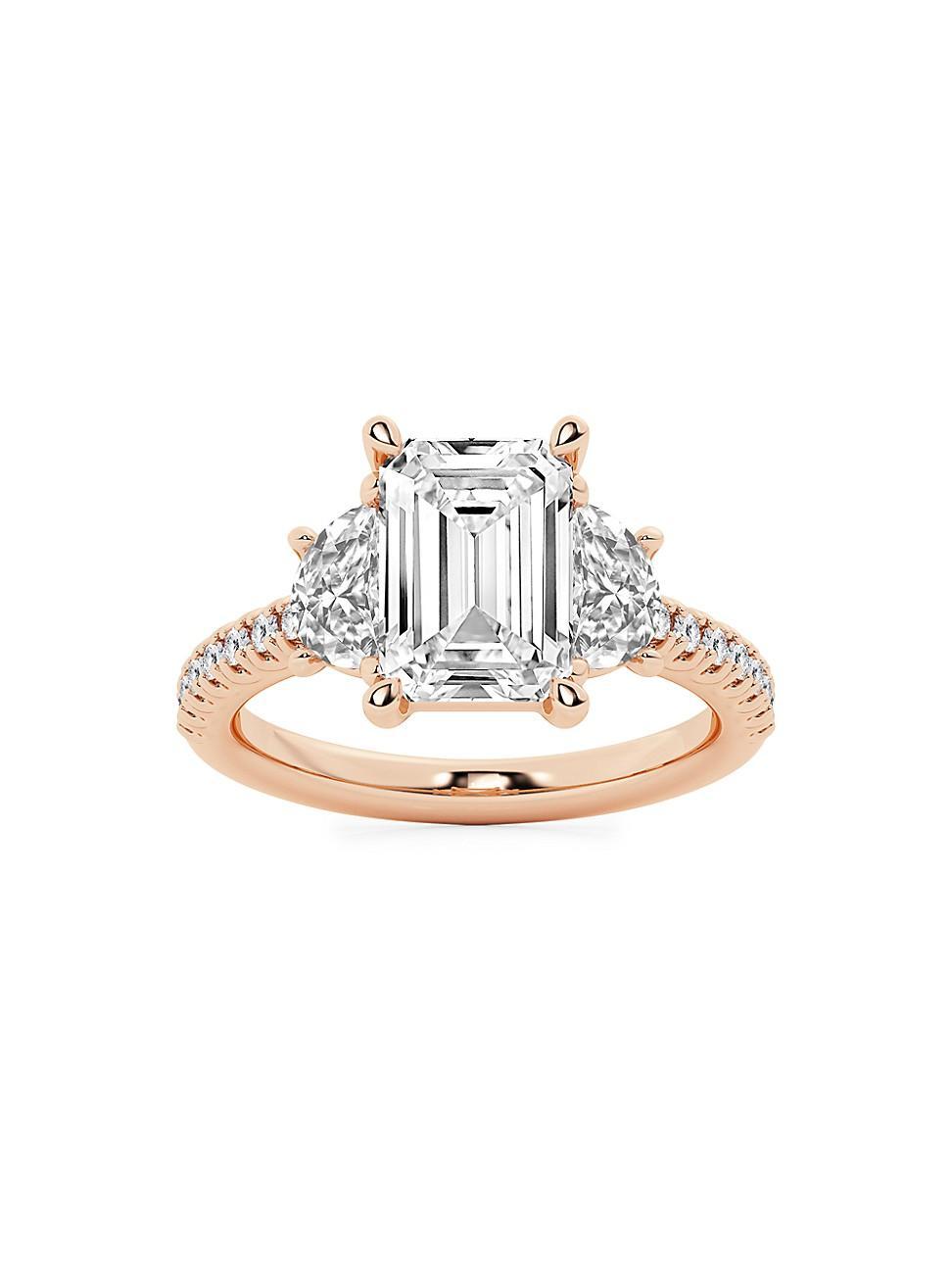 Womens 14K Rose Gold & Emerald-Cut Lab-Grown Diamond Ring/2.75-7.00 TCW Product Image