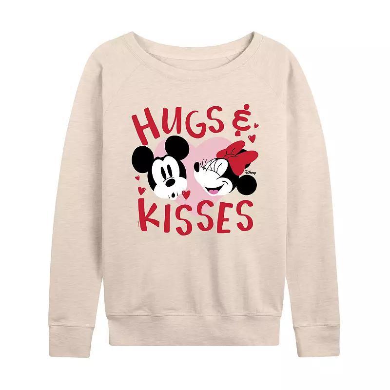 Disneys Mickey and Minnie Mouse Womens Hugs & Kisses French Terry Long Sleeve Tee Product Image
