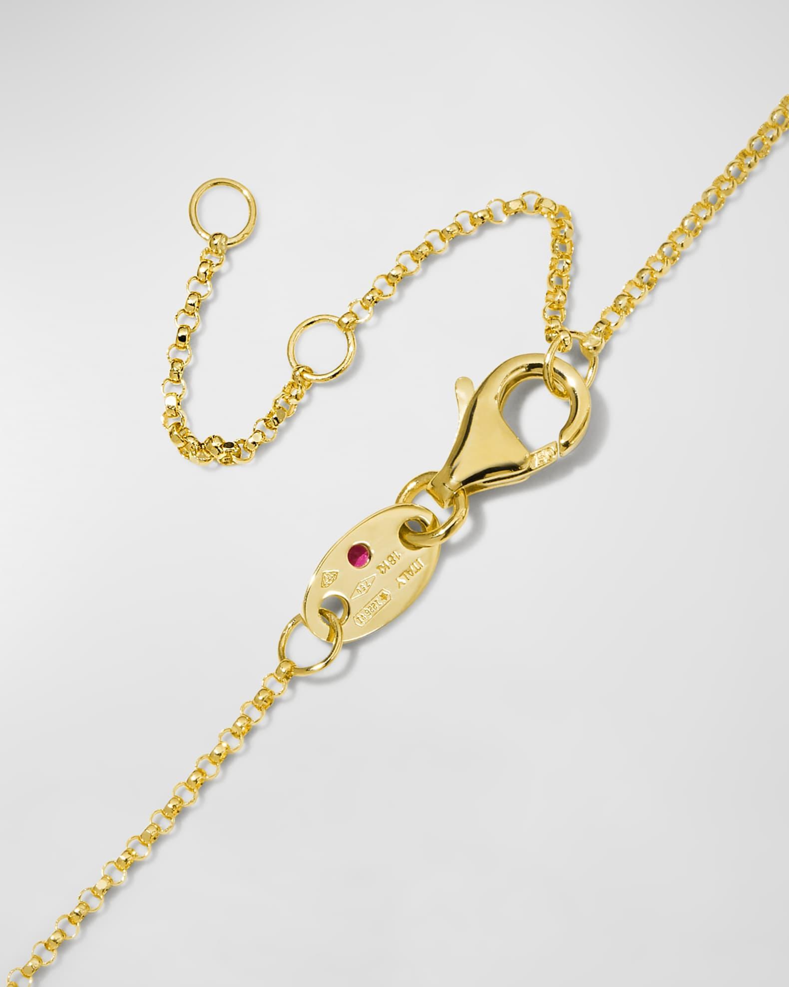 Princess 18K Yellow Gold Diamond Initial Necklace, L Product Image