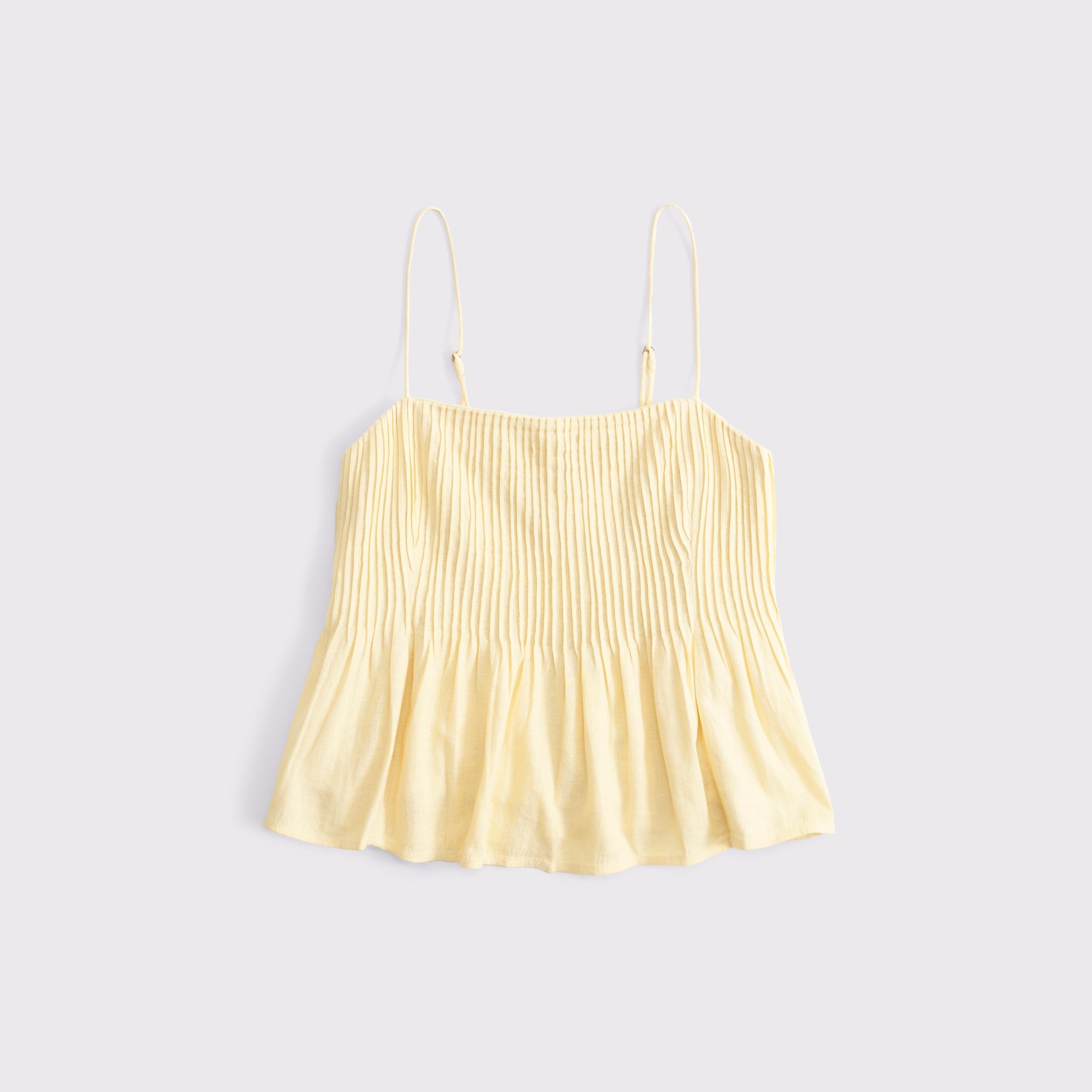 Linen-Blend Pintuck Cami Product Image