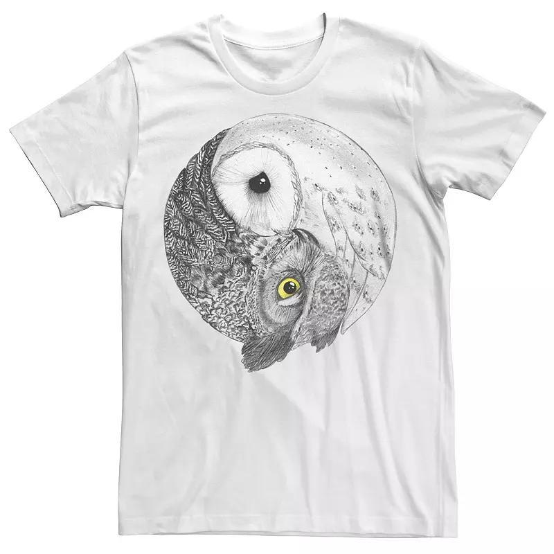 Men's Owls Yin Yang Symbol Graphic Tee, Size: Small, Red Product Image