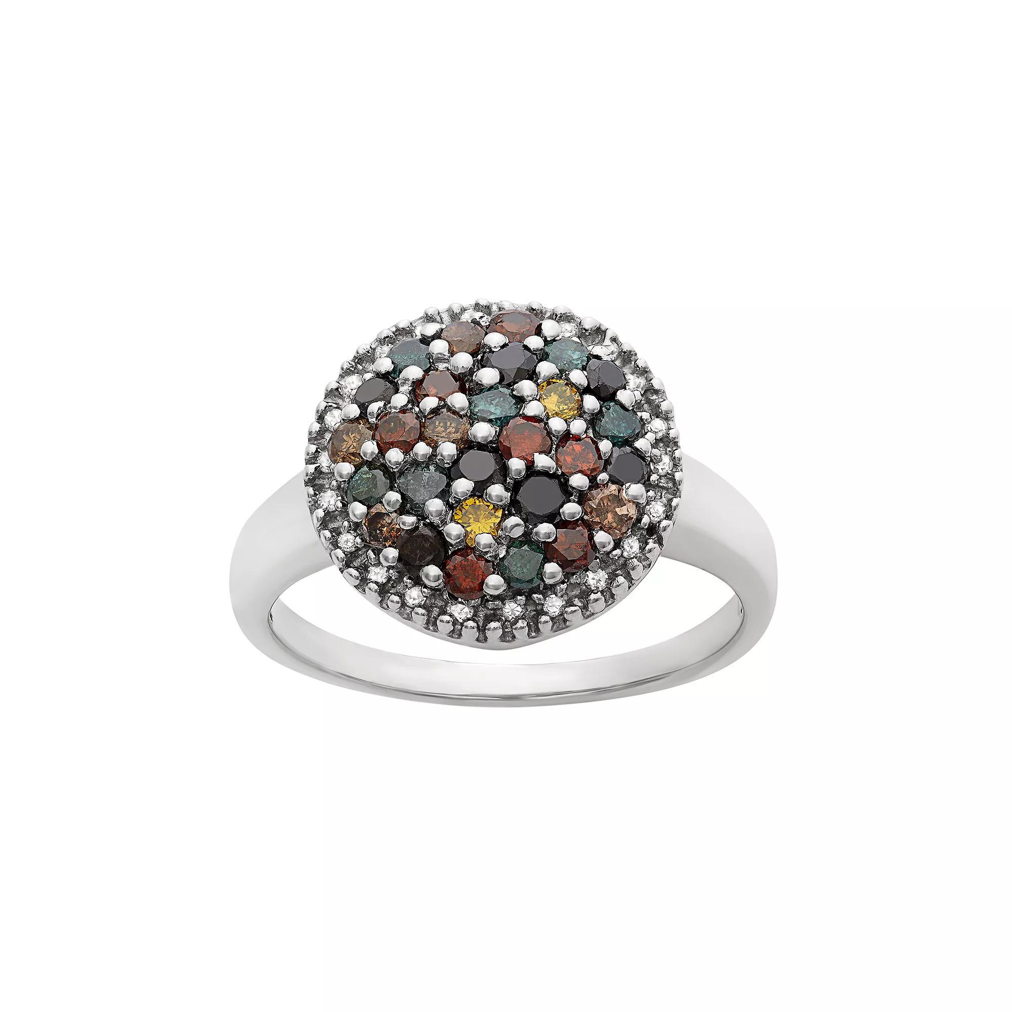 Jewelexcess 1 Carat T.W. Diamond Sterling Silver Cluster Ring, Women's, Size: 7, Multicolor Product Image