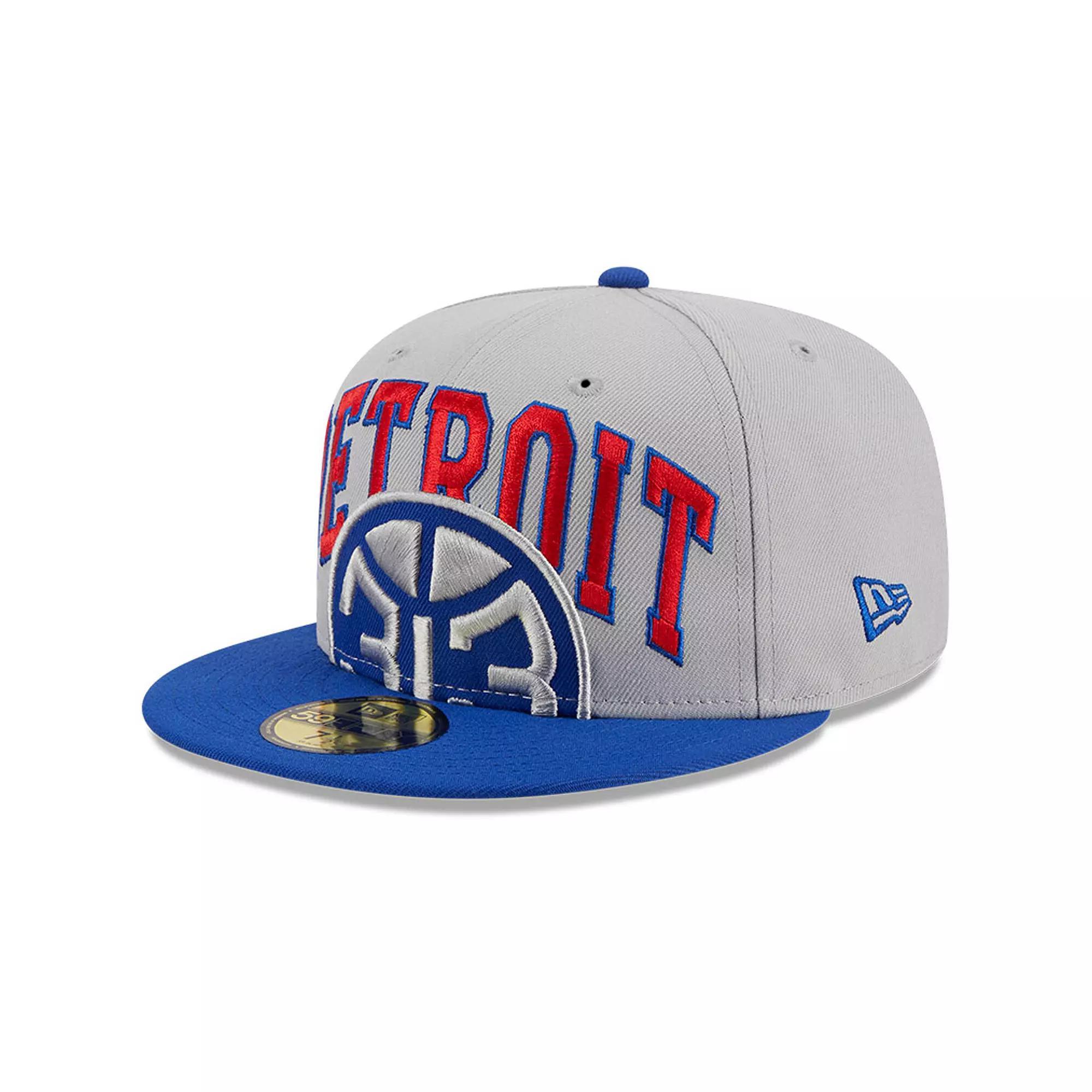 Men's New Era Gray/Blue Detroit Pistons Tip-Off Two-Tone 59FIFTY Fitted Hat, Size: 7, Pis Grey Product Image
