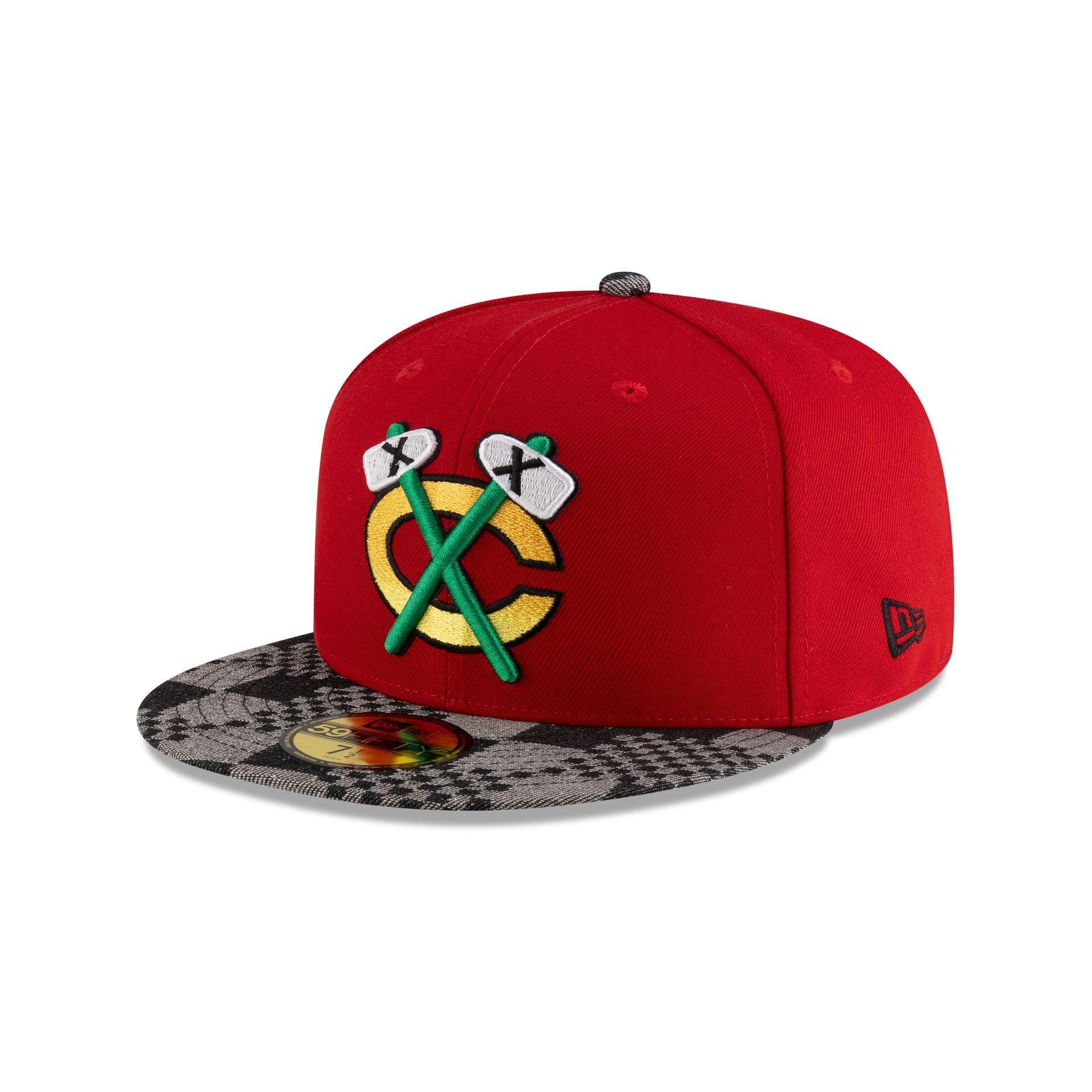 Chicago Blackhawks Scarlet Black Denim 59FIFTY Fitted Hat Male Product Image