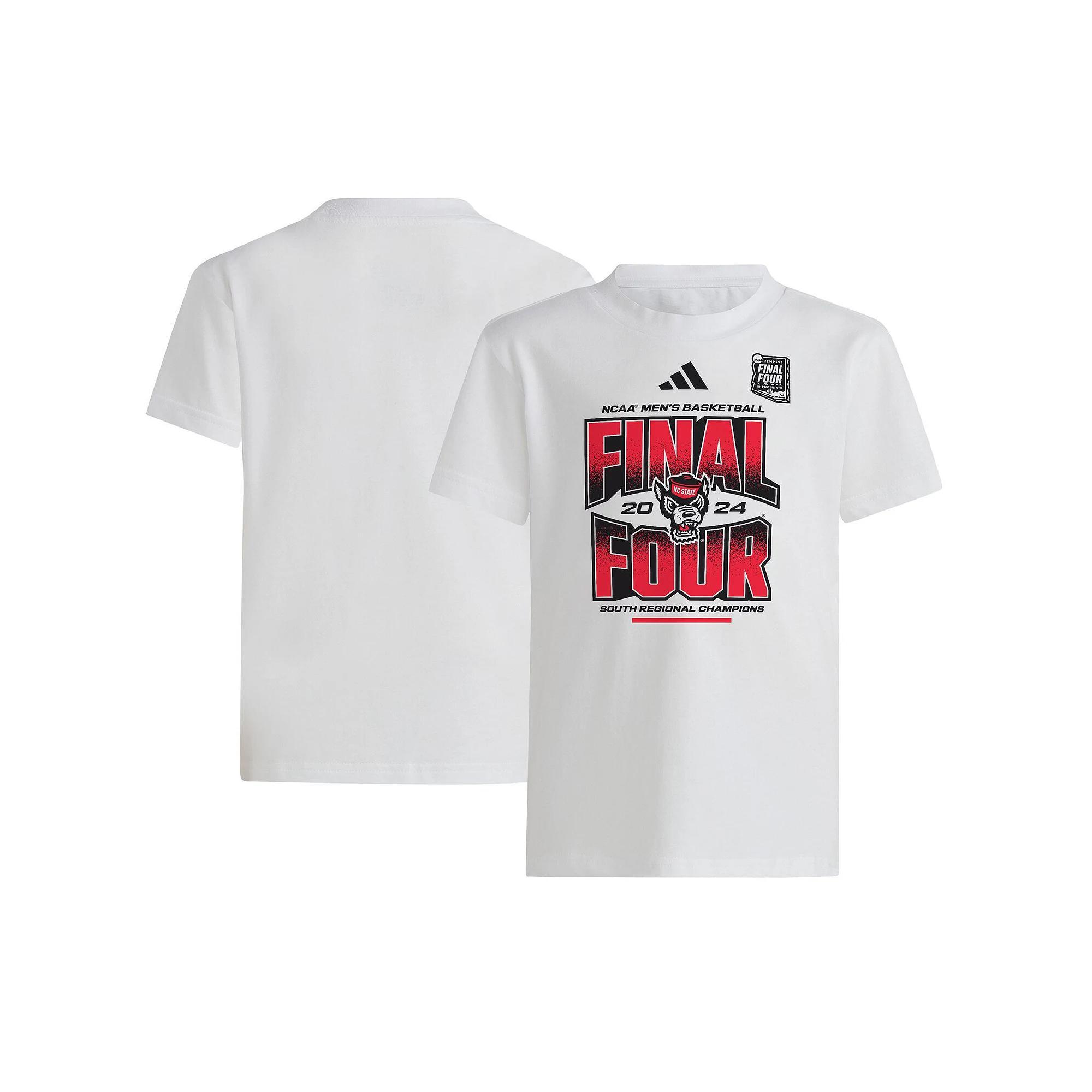 Youth adidas White NC State Wolfpack 2024 NCAA Mens Basketball Tournament March Madness Final Four T-Shirt, Boys Product Image