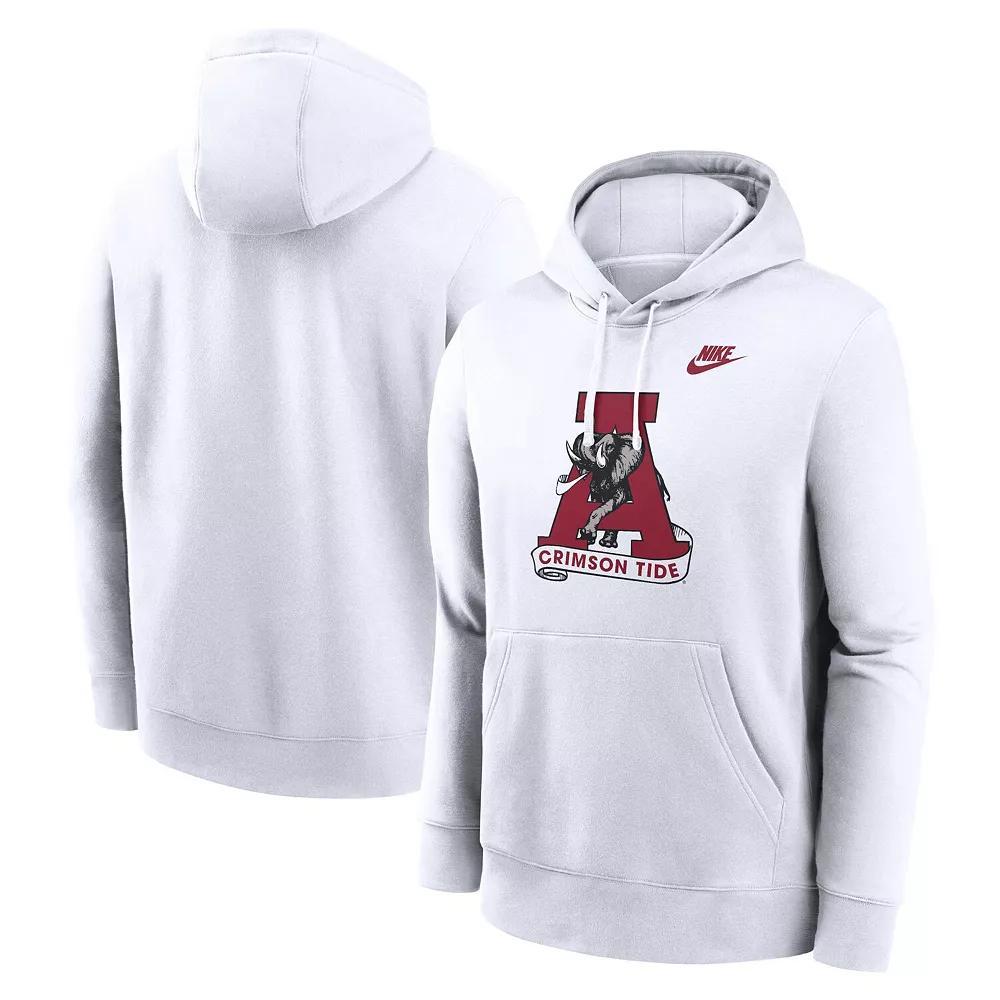 Men's Nike White Alabama Crimson Tide Legacy Logo Club Fleece Pullover Hoodie, Size: 2XL Product Image