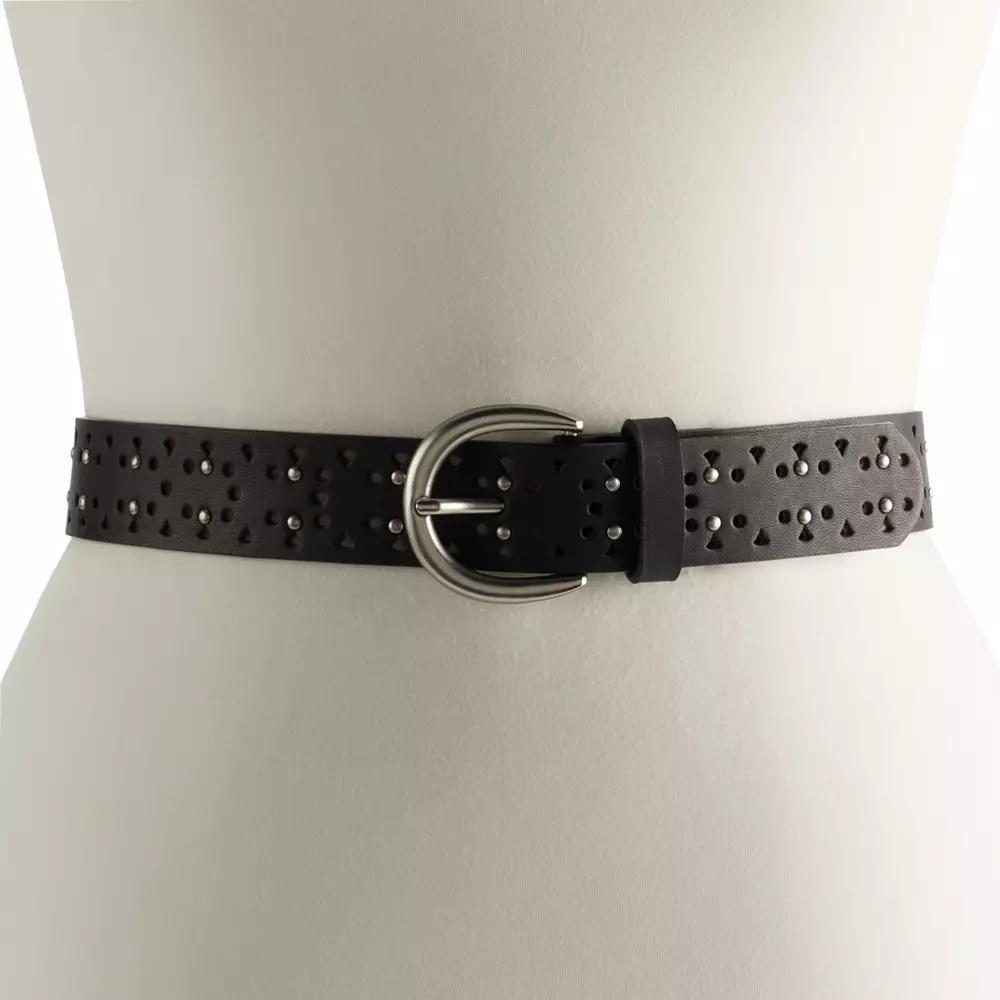 Women's Sonoma Goods For Life® Perforated & Studded Belt, Size: 1XL, Black Product Image