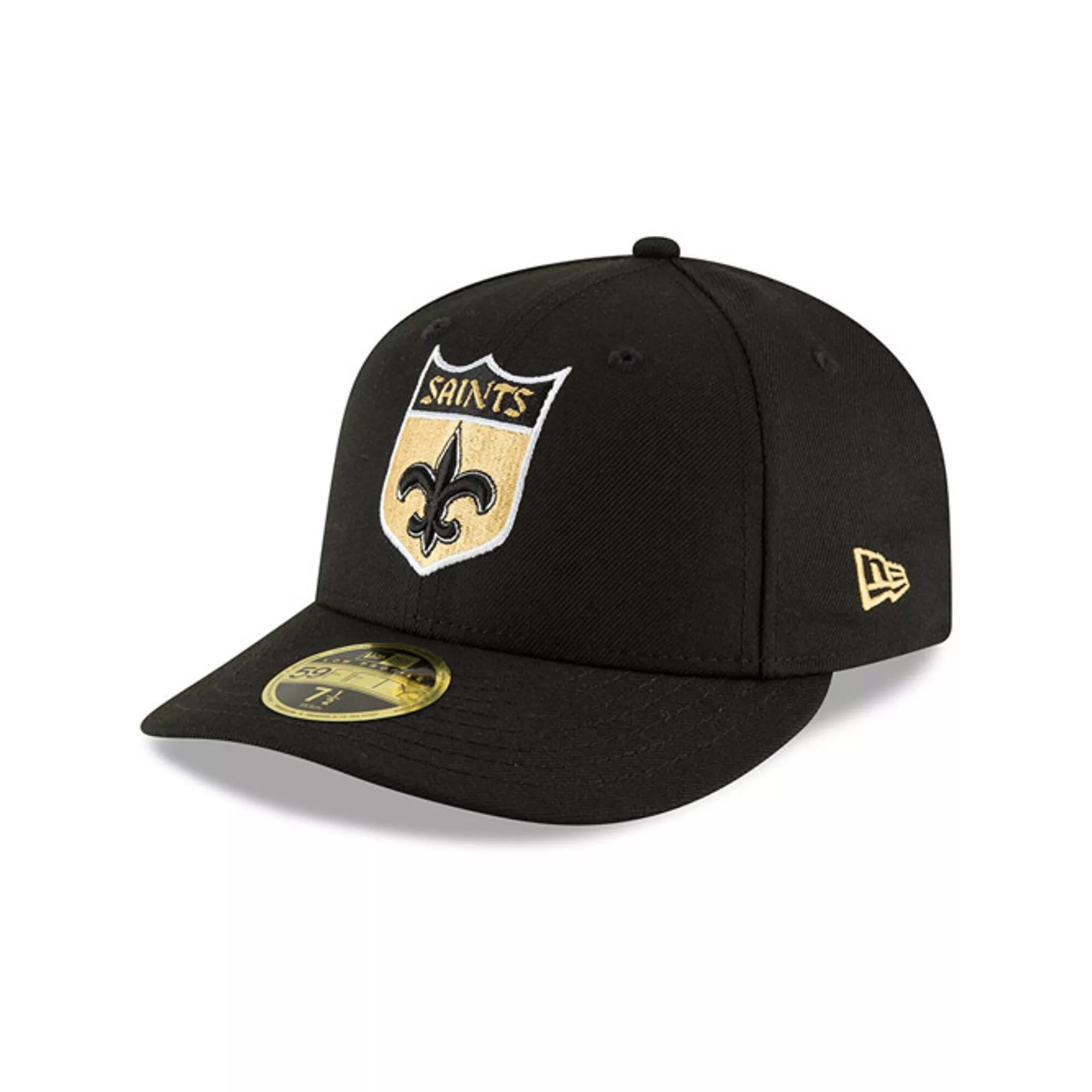 Men's New Era Black New Orleans Saints Omaha Throwback Low Profile 59FIFTY Fitted Hat, Size: 7 1/8 Product Image