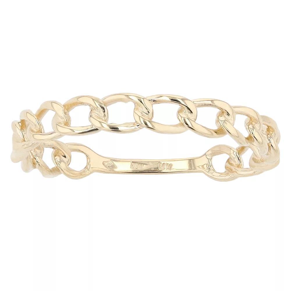 Au Naturale 14k Yellow Gold 3.2mm Curb Link Ring, Women's, Size: 6, 14k Gold Product Image