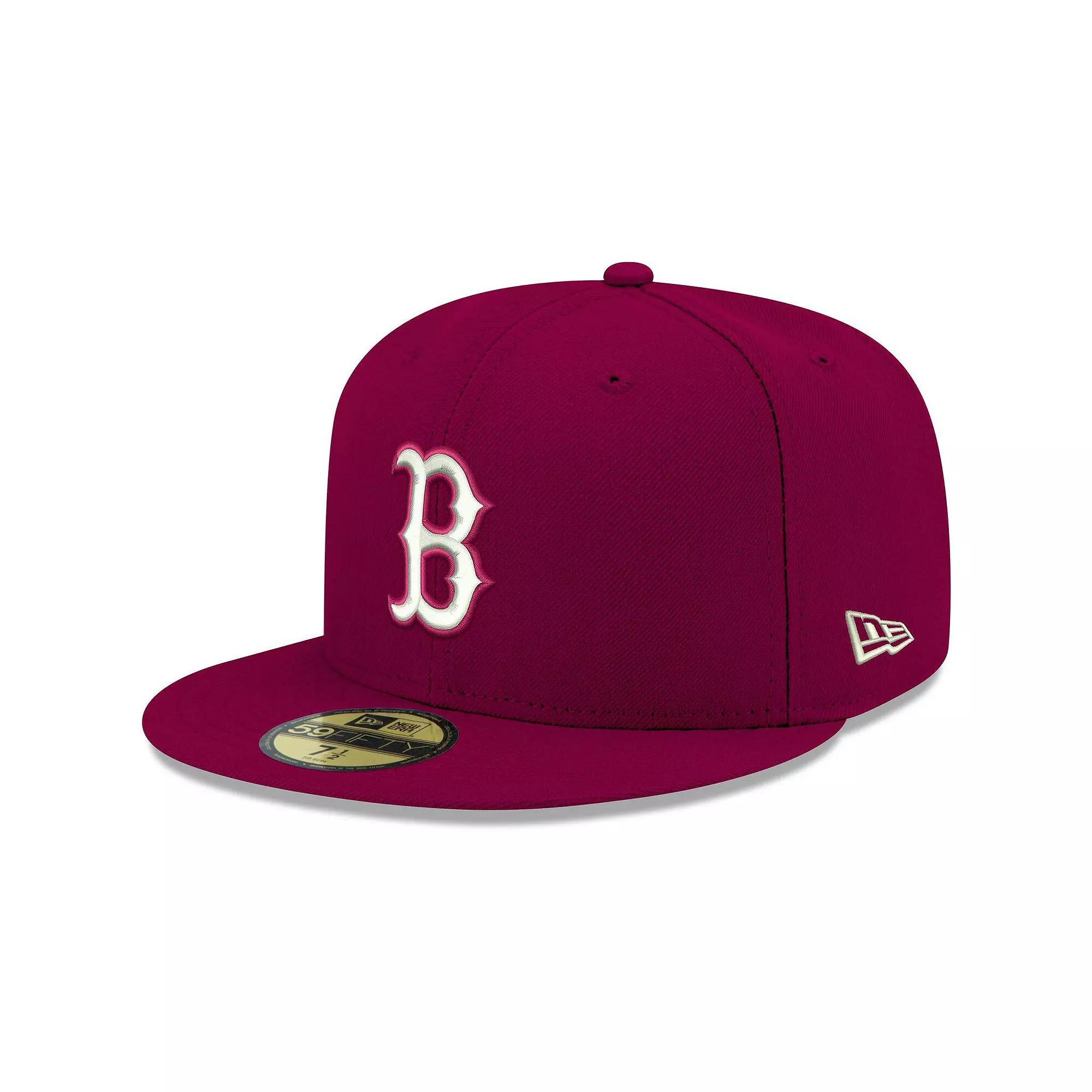 Mens New Era Miami Heat & White Logo 59FIFTY Fitted Hat Product Image