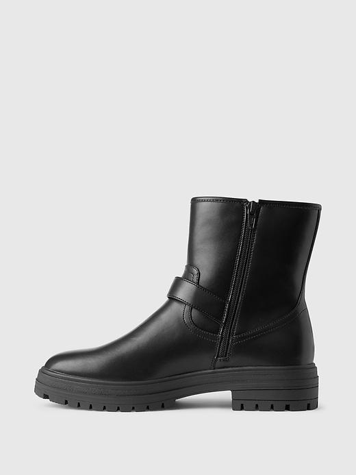 Vegan Leather Moto Boots Product Image