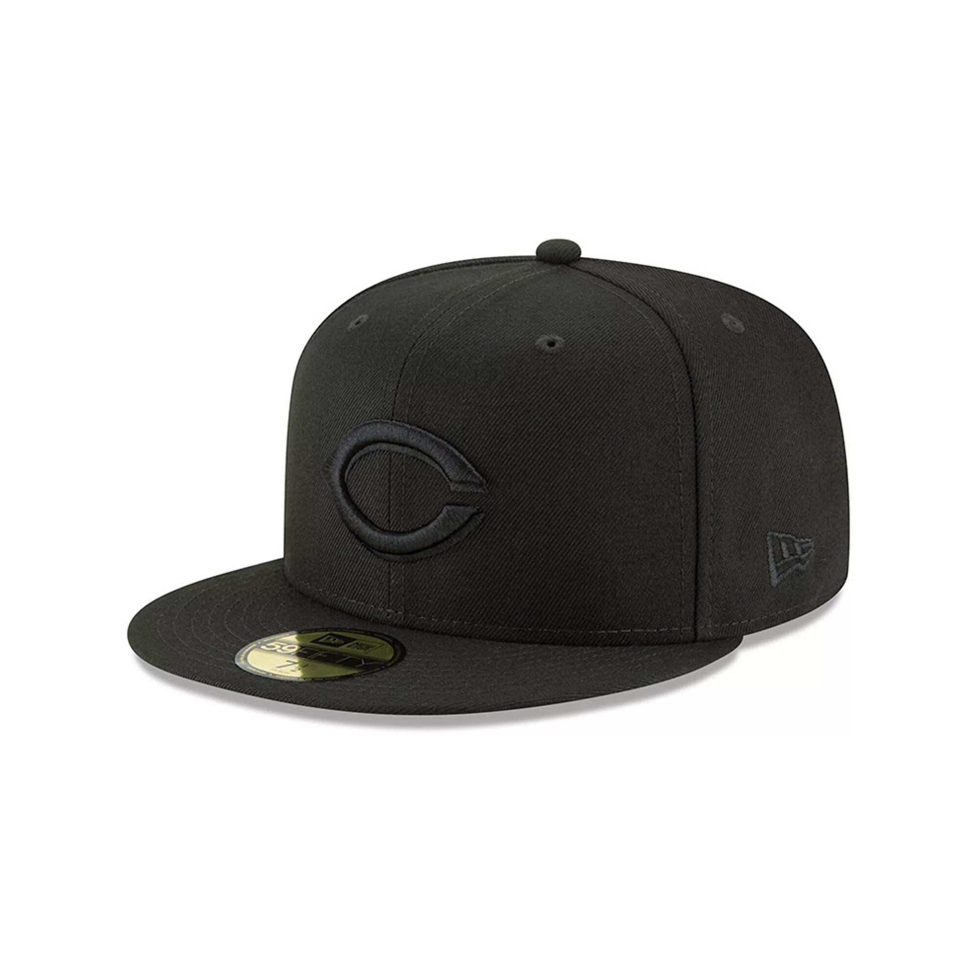 Men's New Era Black Cincinnati Reds Primary Logo Basic 59FIFTY Fitted Hat, Size: 6 7/8, Red Black Product Image