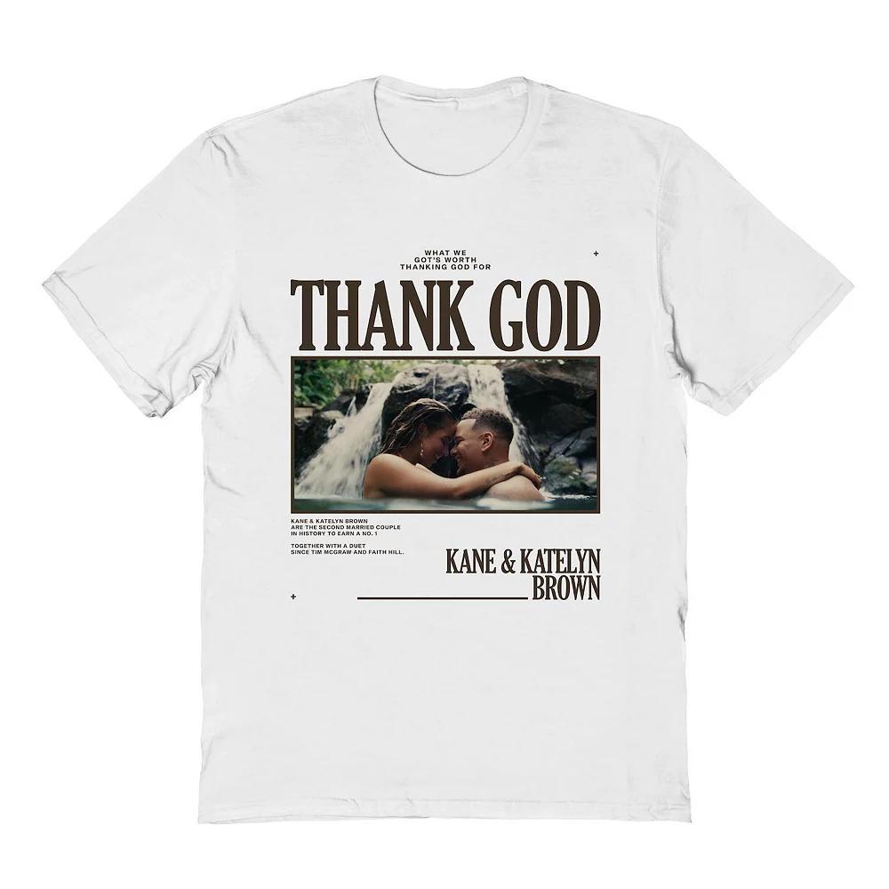 Men's Kane Brown Thank God Graphic Tee, Size: Medium, White Product Image