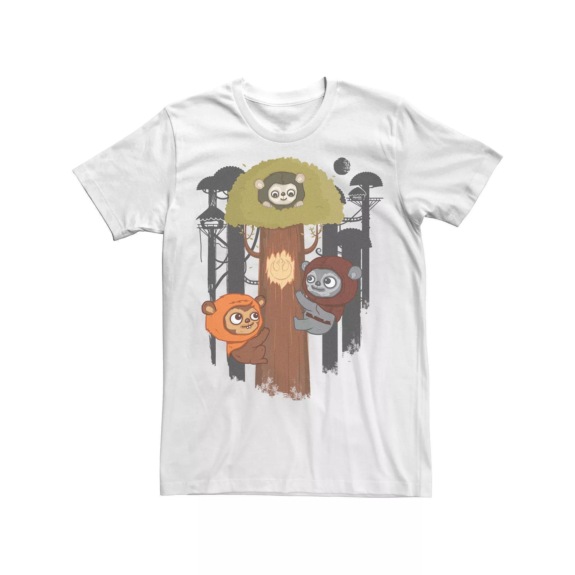 Men's Star Wars Rebel Ewoks Pop Tee, Size: Large, White Product Image