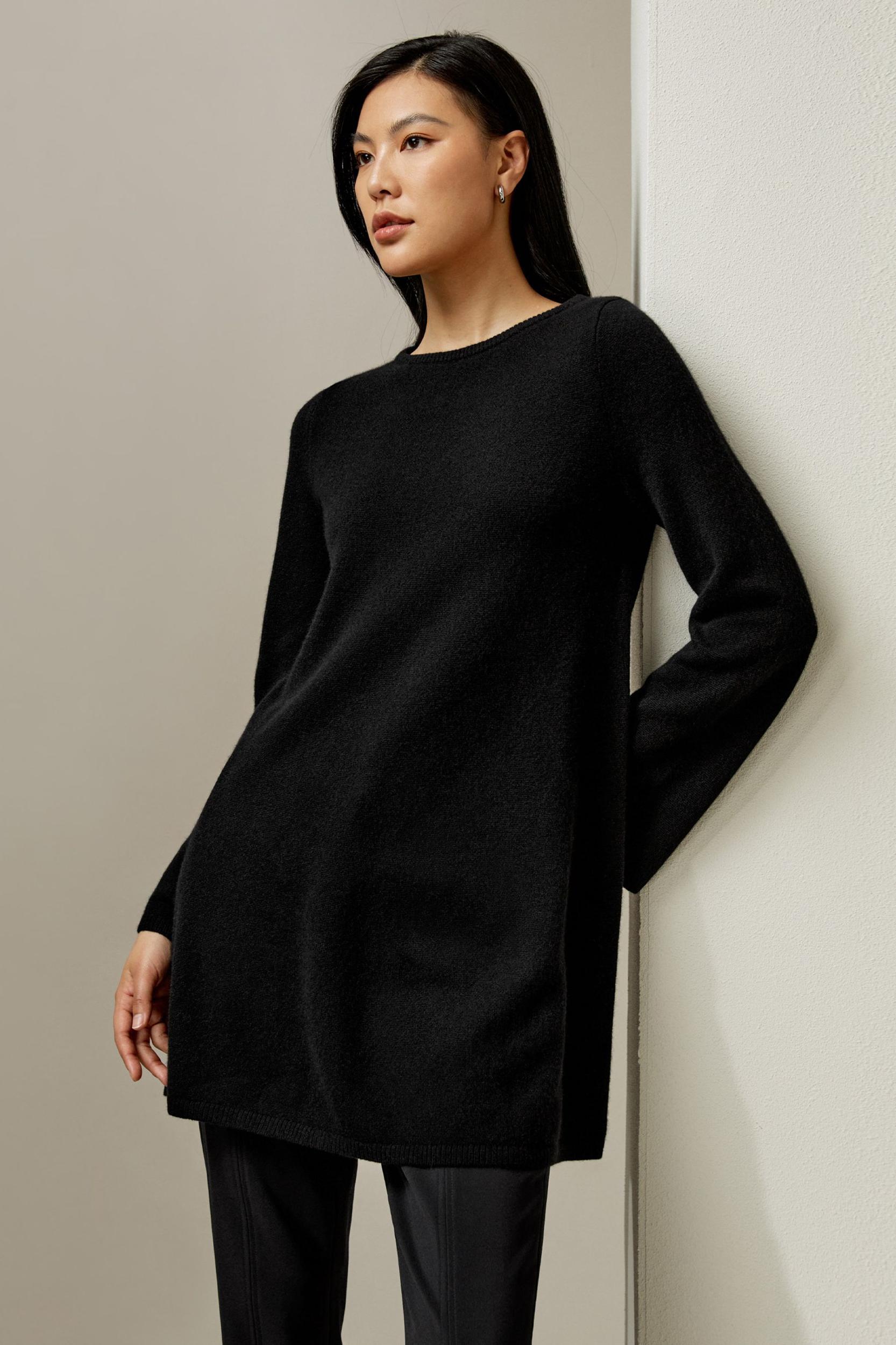 Pullover Mid-length Cashmere Sweater Product Image