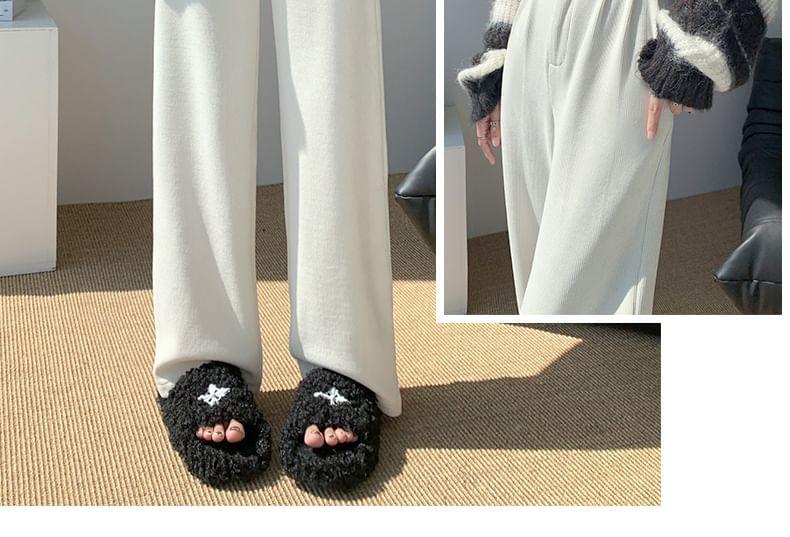 High Waist Plain Loose Fit Pants Product Image