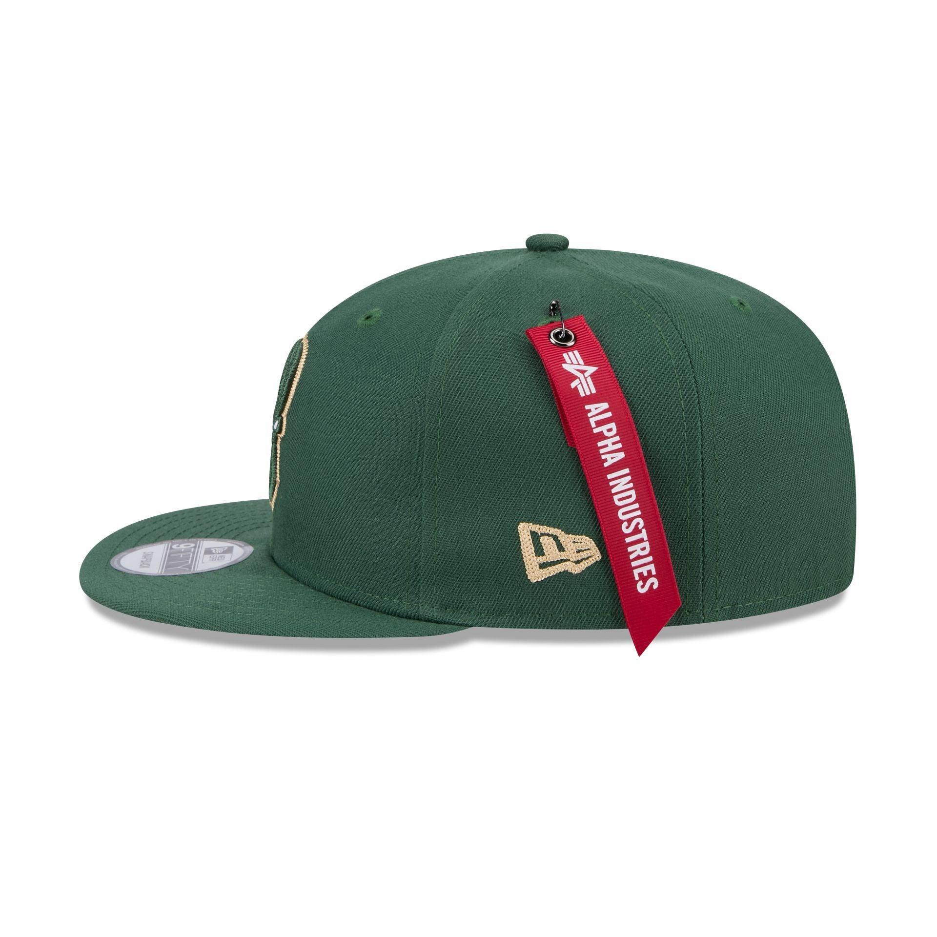 Alpha Industries x Milwaukee Bucks Green 9FIFTY Snapback Hat Male Product Image