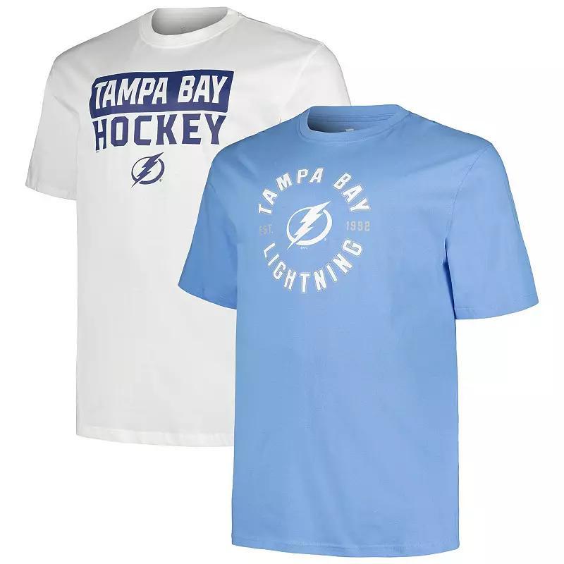 Men's Fanatics Tampa Bay Lightning Big & Tall 2-Pack T-Shirt Set, Size: 4XB, Lgh Blue Product Image