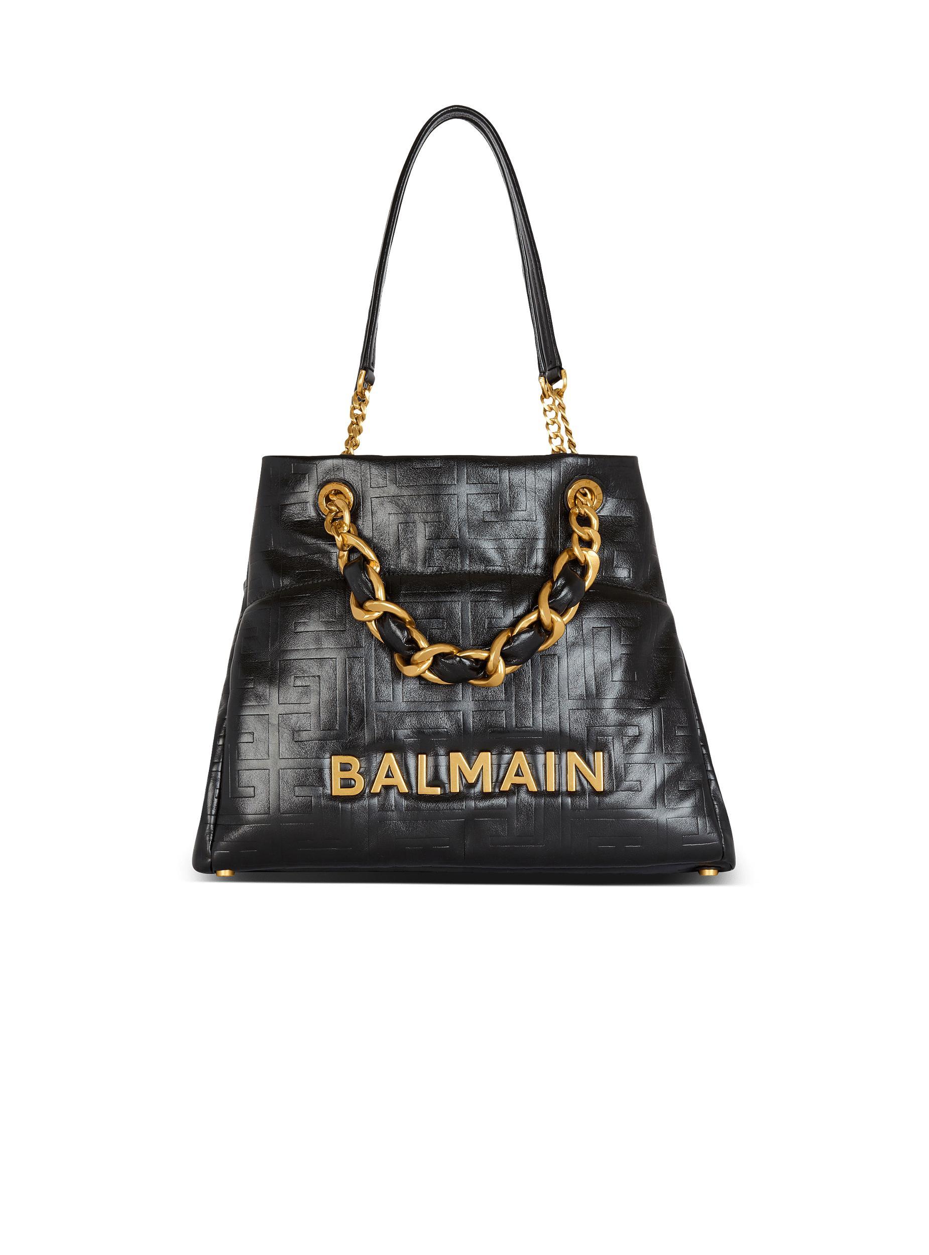 1945 Soft PB-monogrammed crinkled leather tote bag Product Image