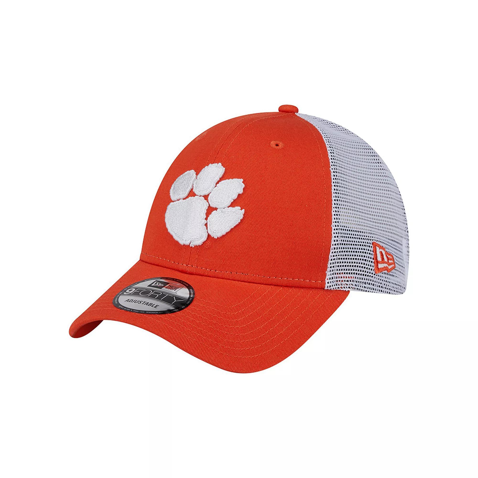 Mens New Era Clemson Tigers Trucker 9FORTY Adjustable Hat Product Image