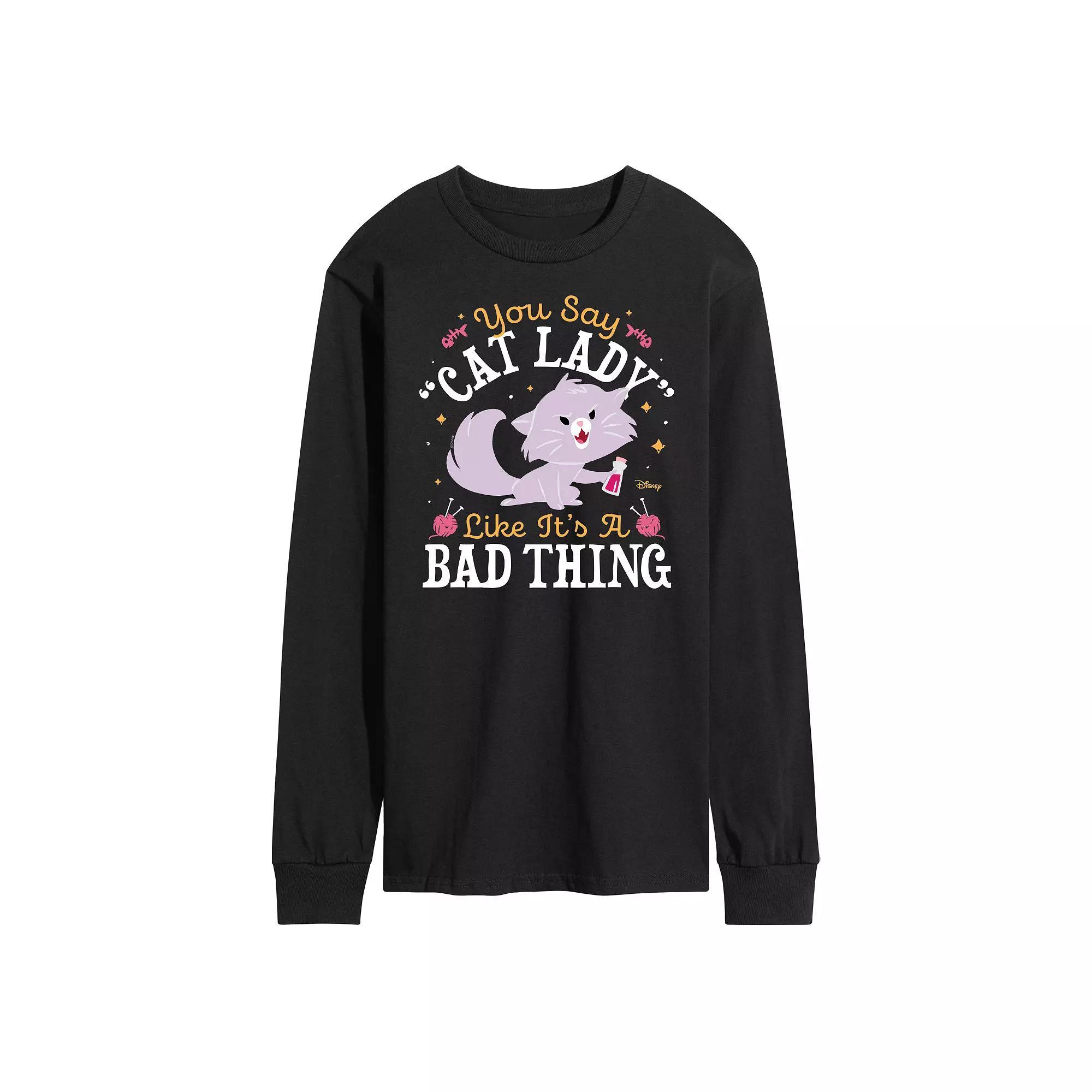 Disney Mens Cat Lady Like Its a Bad Thing Long Sleeve Graphic Tee Product Image