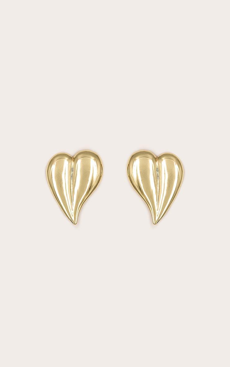 Gold Plated Smooth Heart Earrings Product Image