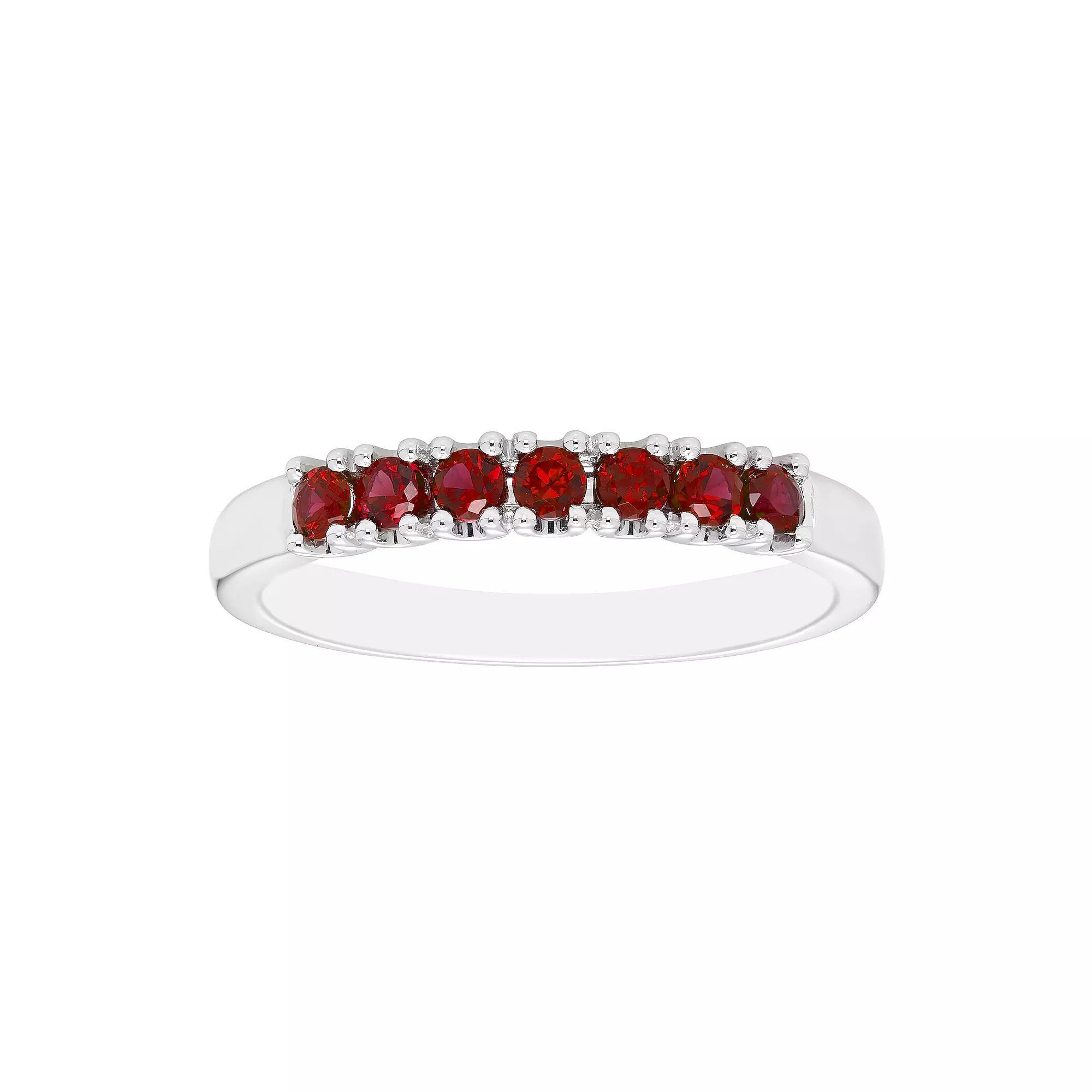Boston Bay Diamonds Sterling Silver Lab-Created Ruby Stack Ring, Women's, Size: 7 Product Image