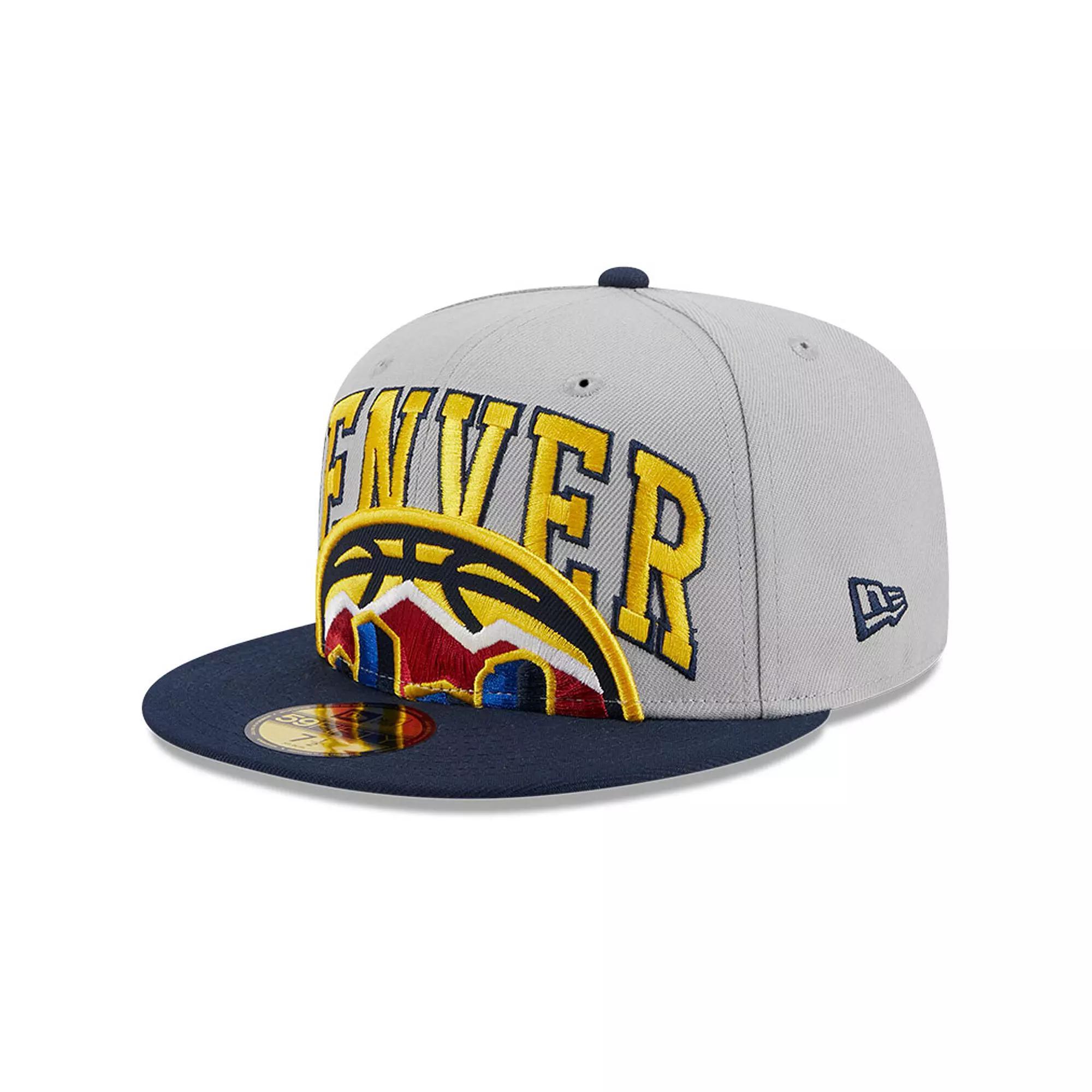 Men's New Era Gray/Navy Denver Nuggets Tip-Off Two-Tone 59FIFTY Fitted Hat, Size: 7, Nug Grey Product Image